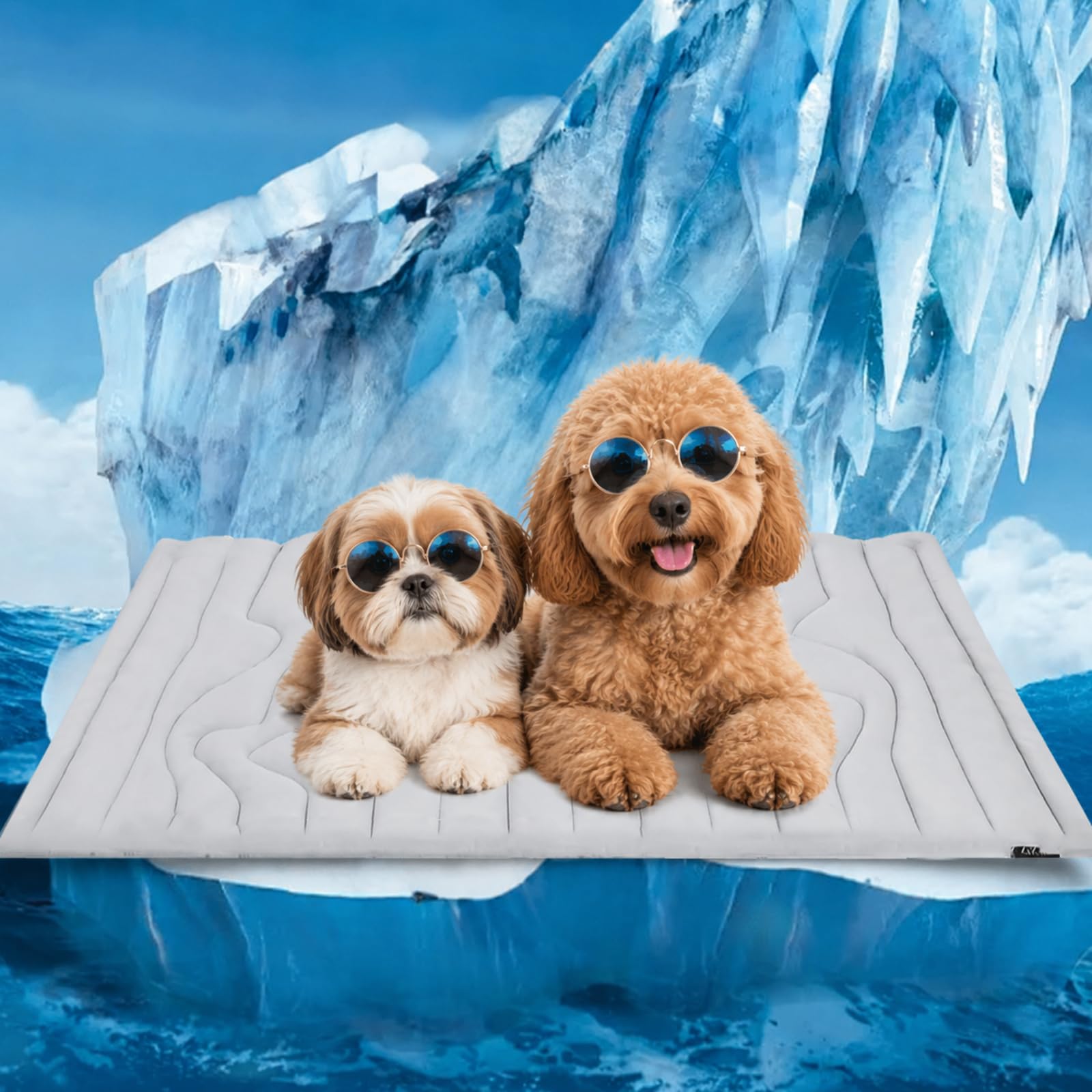 Kobolaf Tappetino Refrigerante Cani Reversibile per Tutte le Stagioni (M-91 * 58 cm)