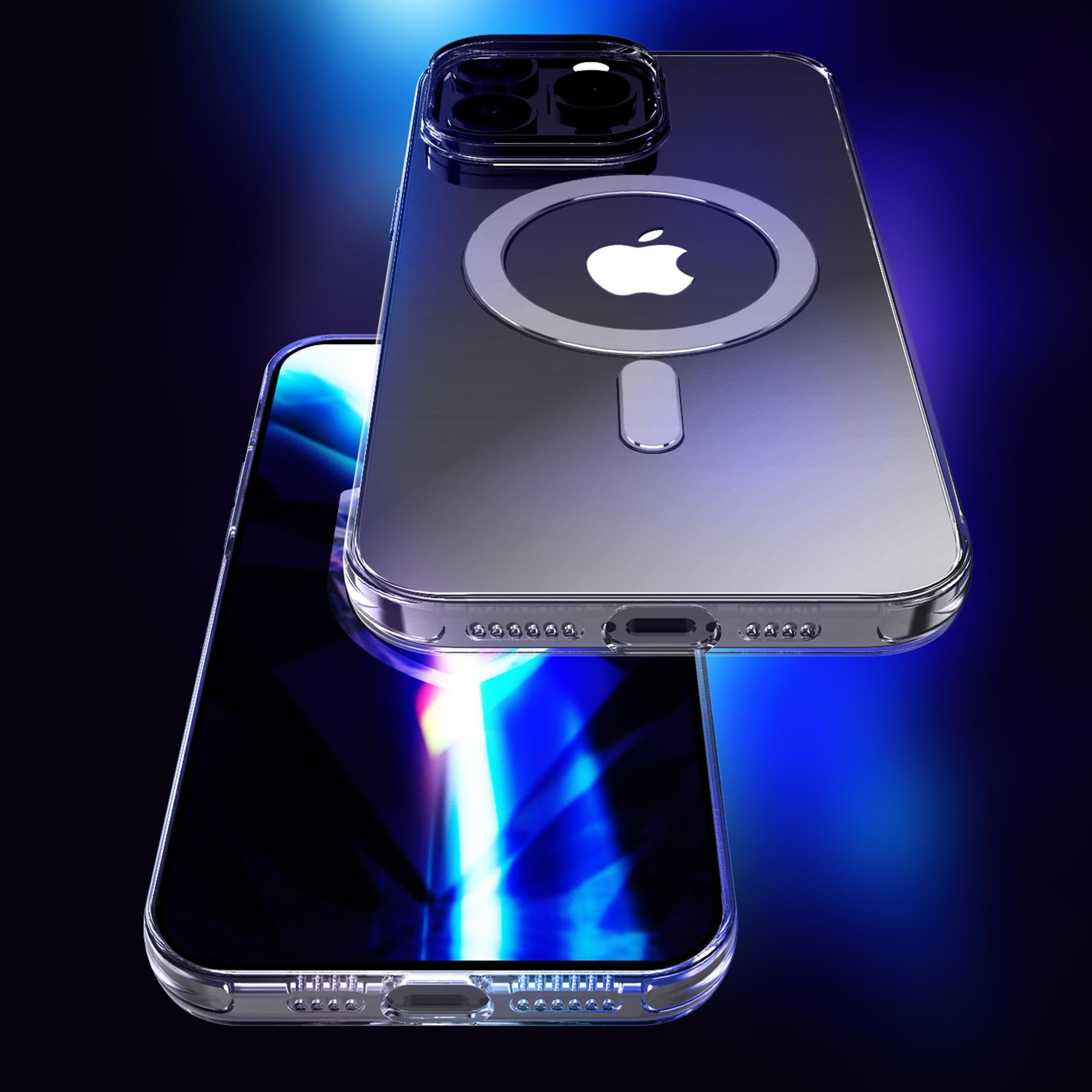 3mk EverClear MagCase Pancerne Etui kompatybilne z MagSafe do Apple iPhone 15 Pro, Przezroczysta Obudowa, Nieżółknące, Amortyzacja Upadków
