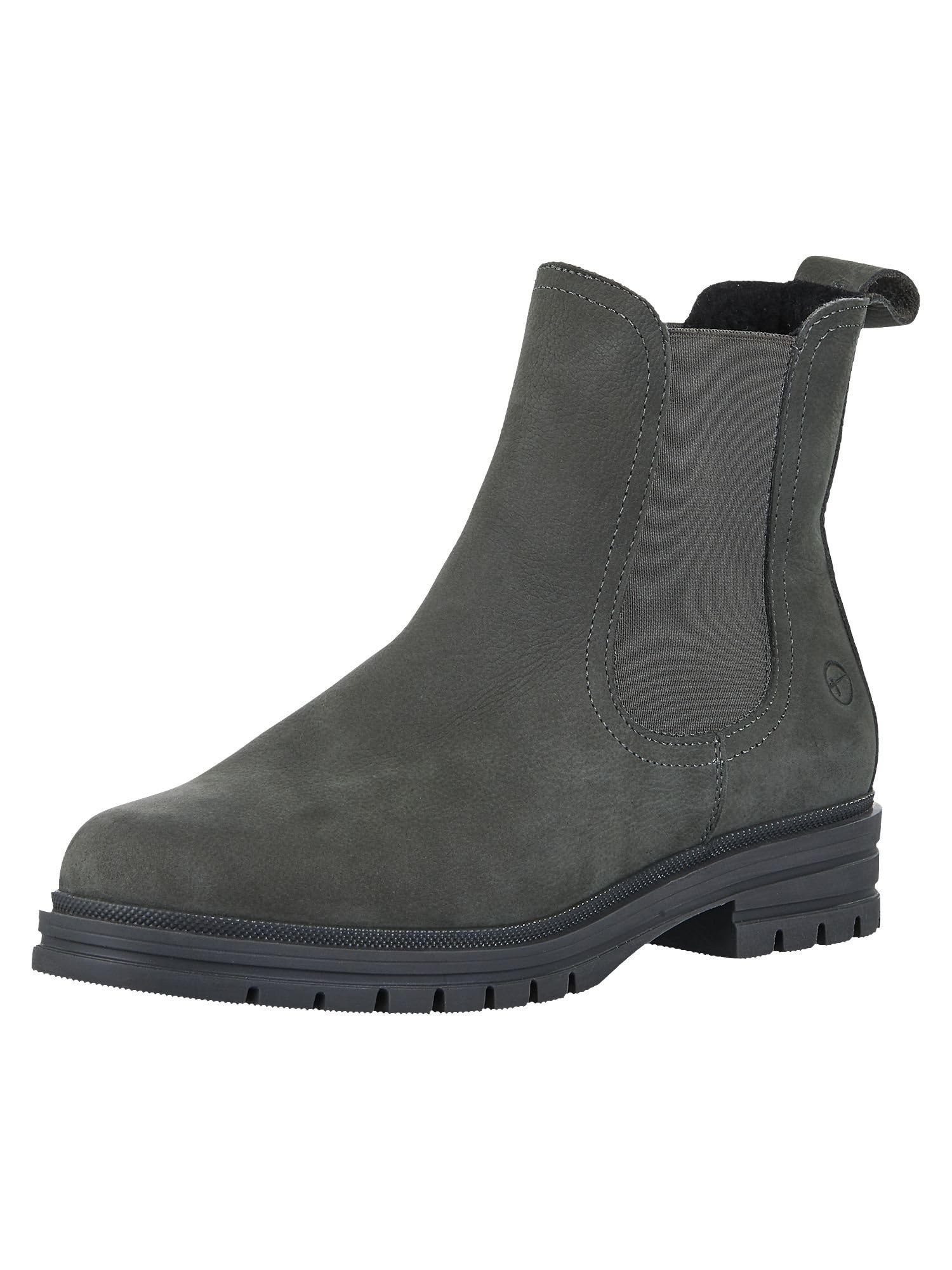 Tamaris Women's Warm Lining Boots Leather Block Heel, charcoal, 3.5 UK