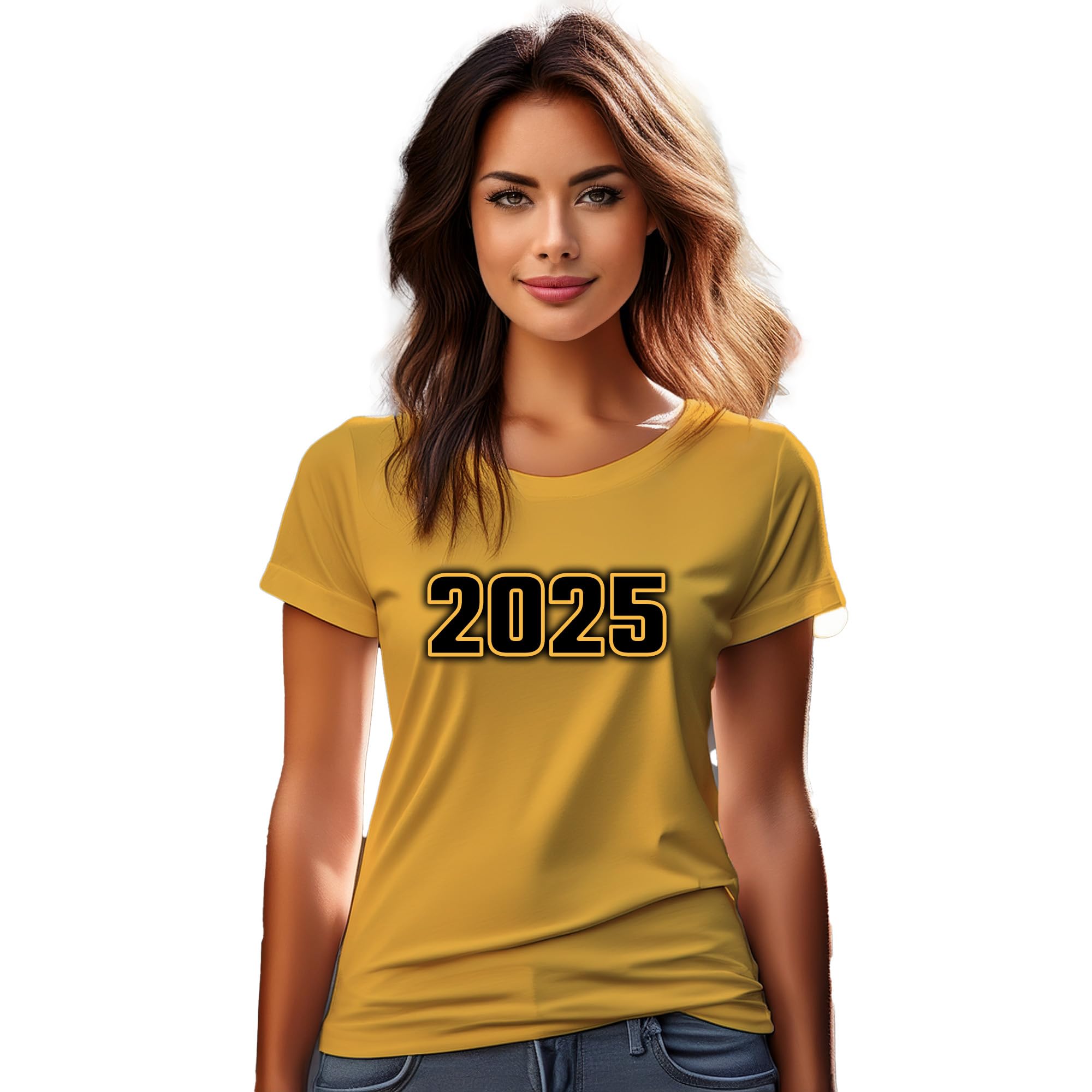 T-shirt 2025 femme jaune doré parfait pour vos terrasses d'été