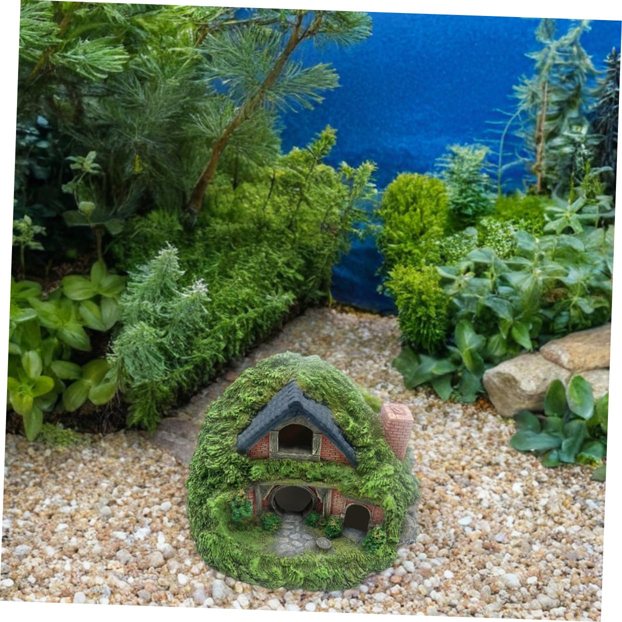 VANZACK Decoración para Acuario Pequeña Cueva de Resina Refugio para Peces y Camarones Estilo Ruinas Romanas con Europeo para Peceras