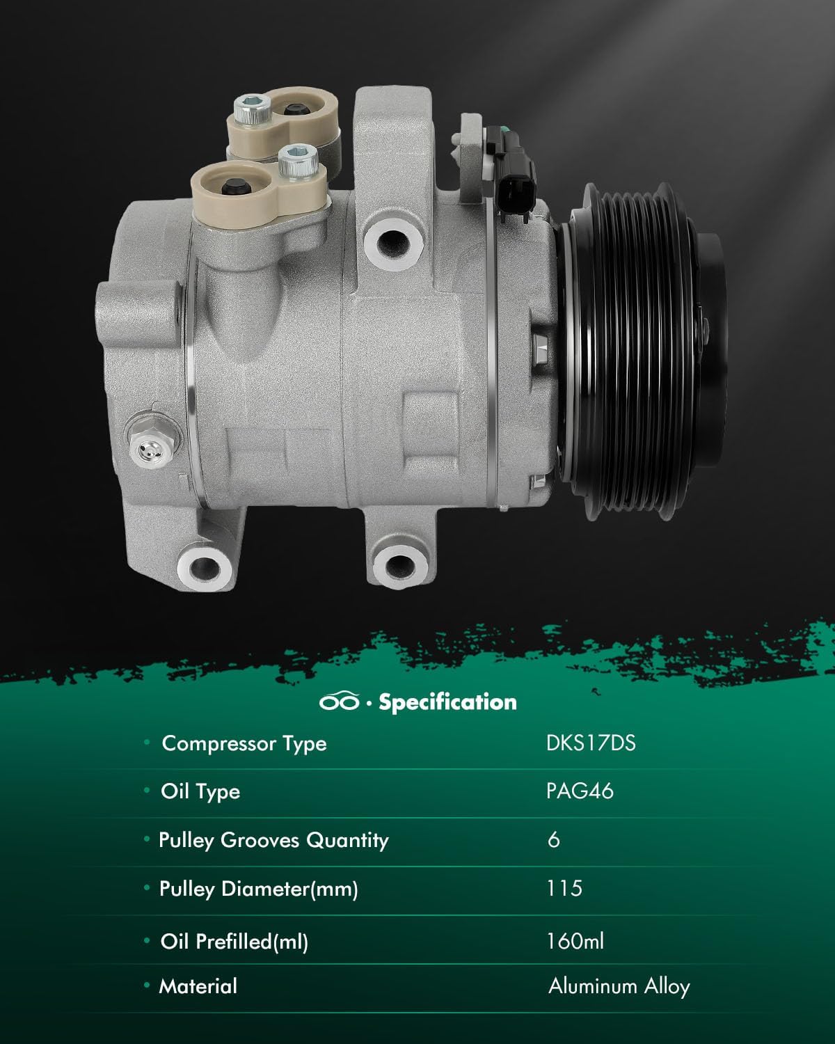 SCITOO A/C Compressor with Clutch for Ford Mustang 5.0L 2011 2012 2013 2014 2015 2016 2017, Fast Cooling Air Conditioner Compressor for Ford Mustang 5.2L 2015-2022