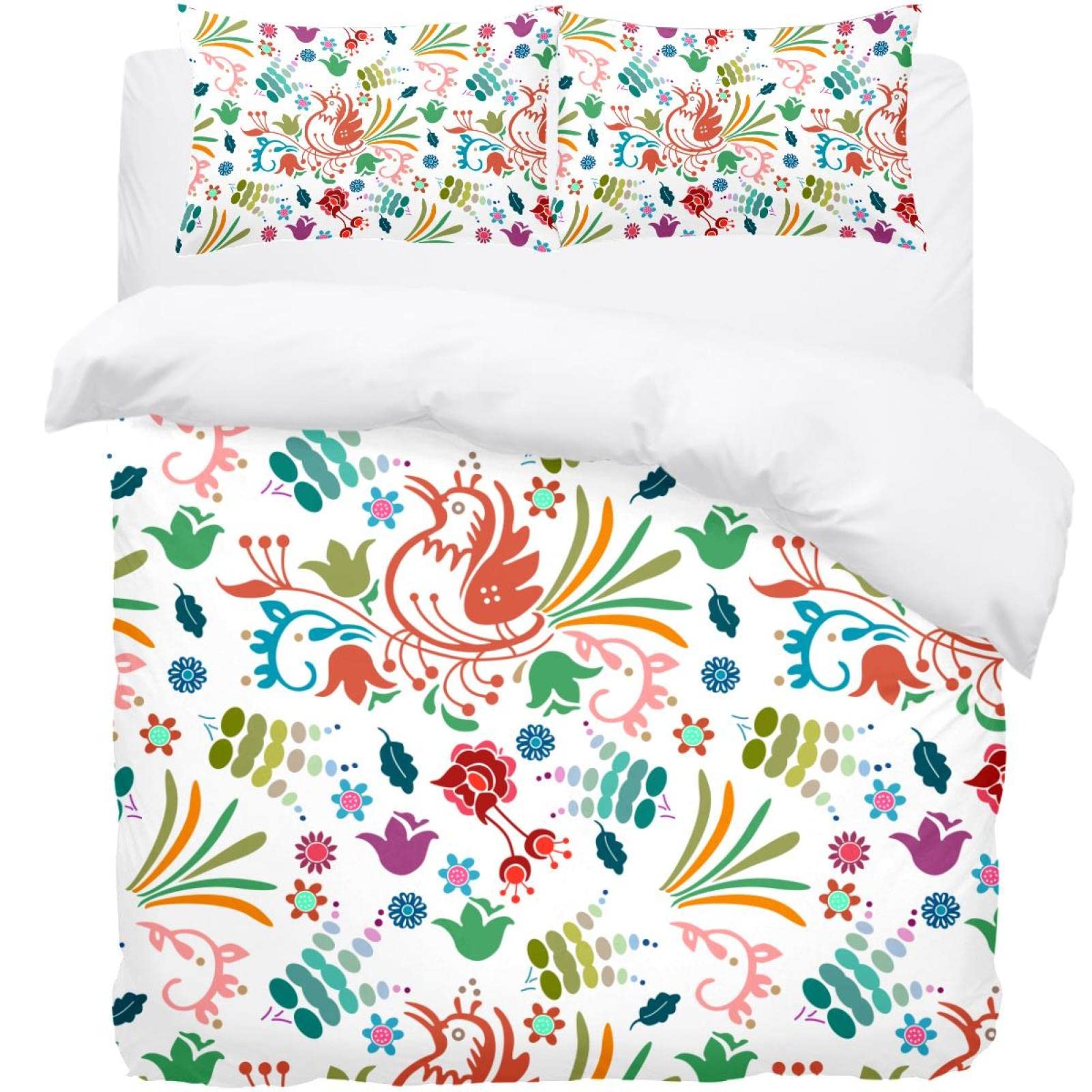 Housse de couette et 2 taies d'oreiller anti-froissement au toucher ultra doux