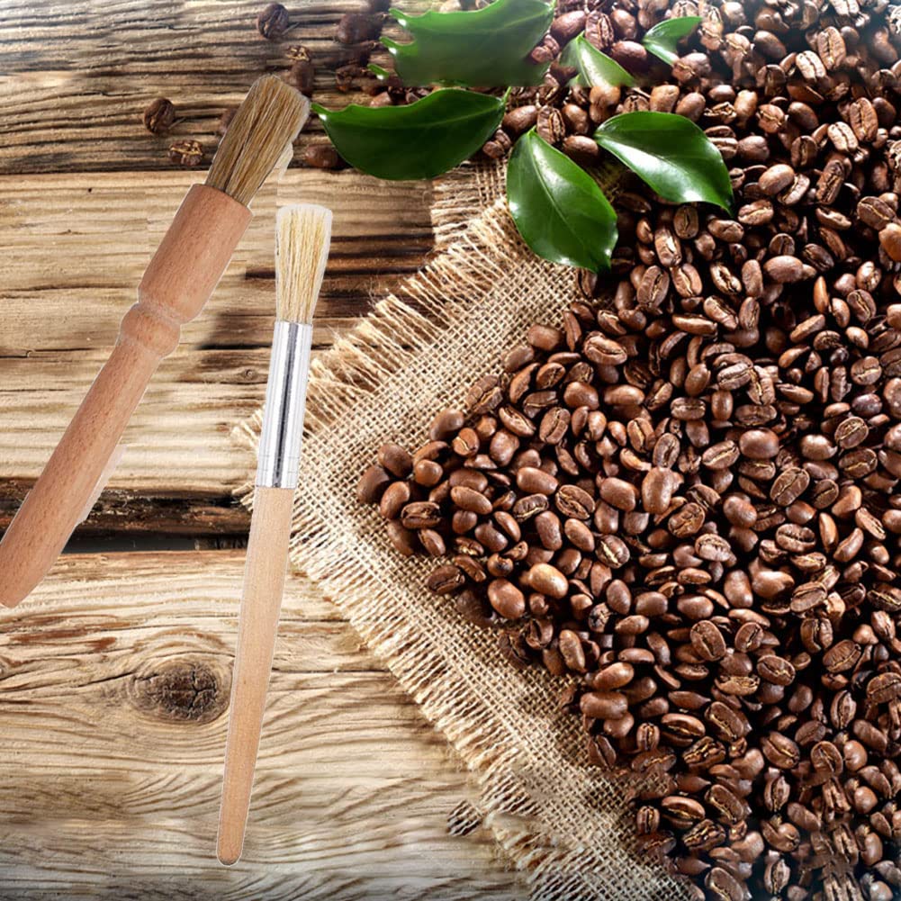 Set Di 4 Spazzole Per Pulizia Macchina Da Caffè In Legno E Plastica, Kit Completo