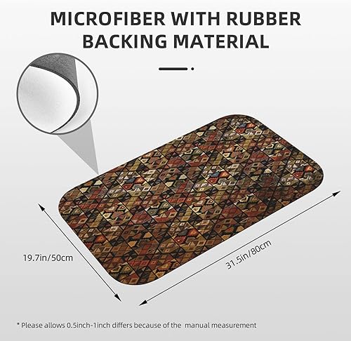 Miniatura 9 de JUNTAIY Super Absorbent Floor Mat, Tribal Fast Drying Mat for Bathroom, Indian Aztec Secret Tribe Pattern Bohemian, 31.4" W x 19.6" L, for Garage,