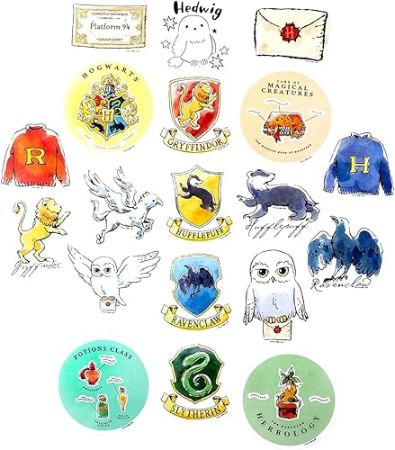 Miniatura 5 de Conquest Journals Harry Potter - Juego de 50 calcomanías de vinilo de acuarela impermeables y resistentes a los rayos UV ideales para todos tus