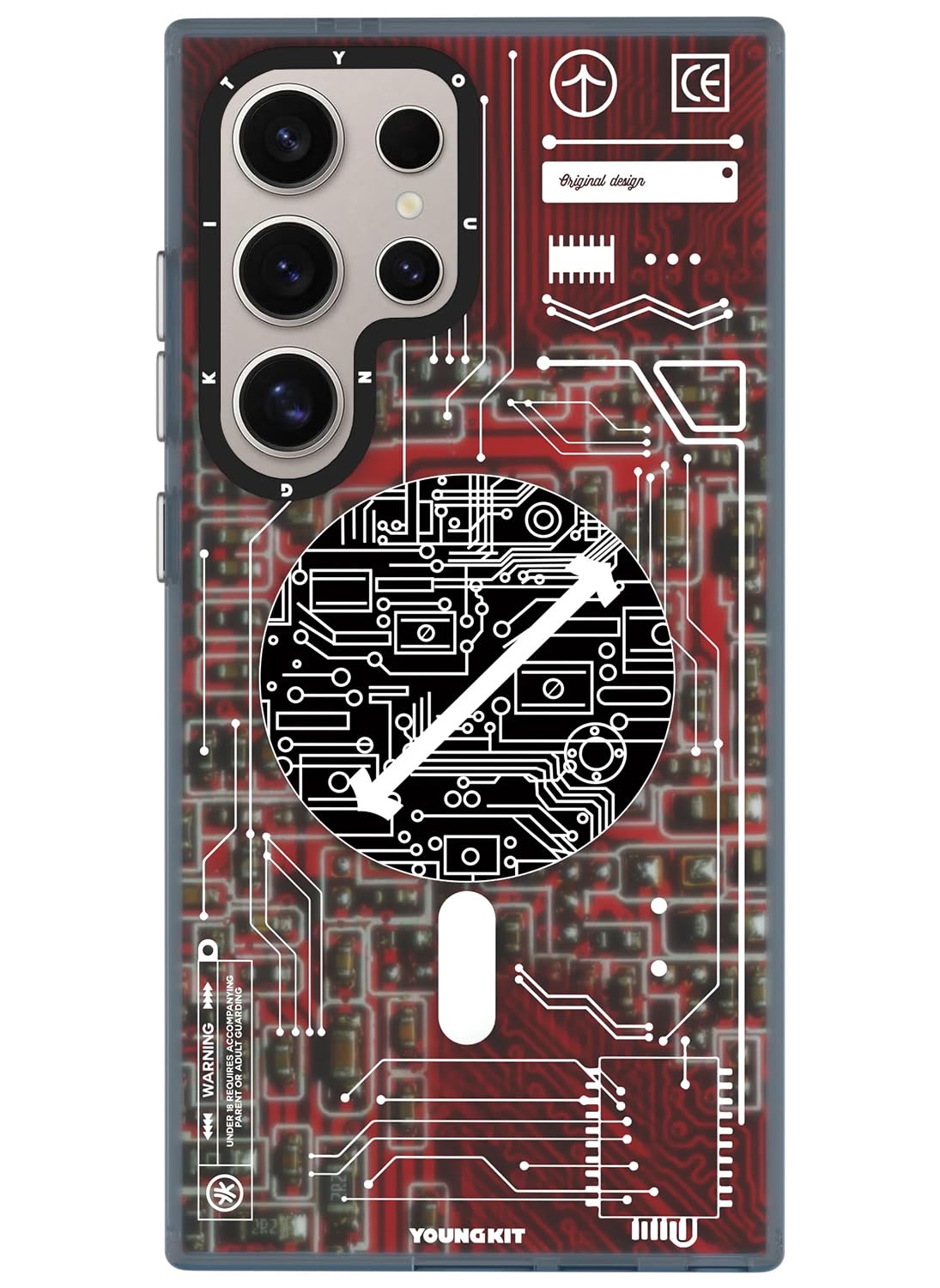 YOUNGKIT Technology Circuit for Samsung Galaxy S25 ULTRA case cover (2025) -BK