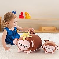 Vista 6 de Achwishap Monkey Stuffed Animals,Monkey Plush Toy Hugging Pillow,Monkeys Plush Pillow,Fluffy Monkeys Throw Plushie Doll,Unique Plushies for Kids