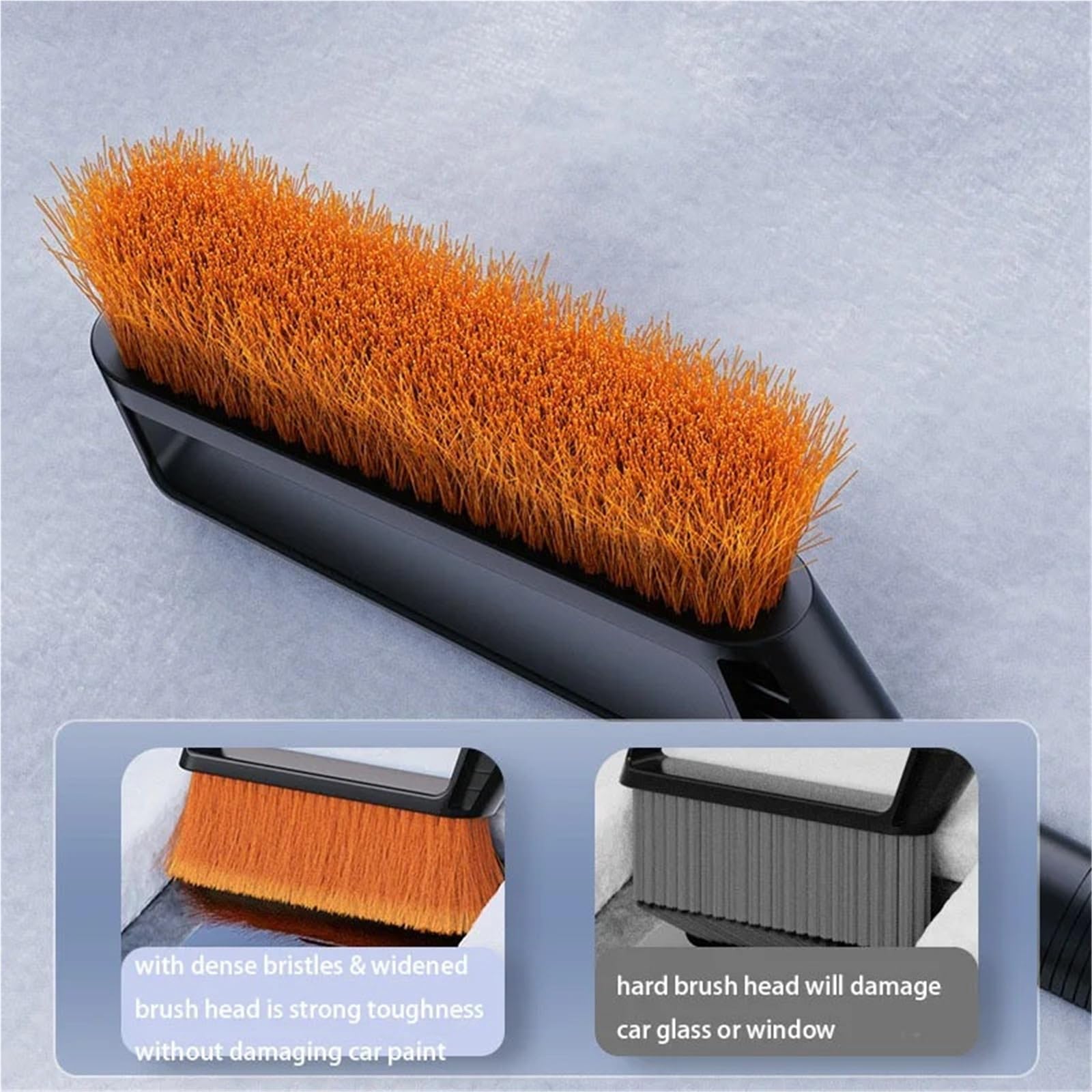 Generisch 2 in 1 Multi-Functional Car Snow Removable Brush Winter Car Ice Shovel Extendable Ice Scraper Car Cleaning & Maintenance Tools(Mb-b1)