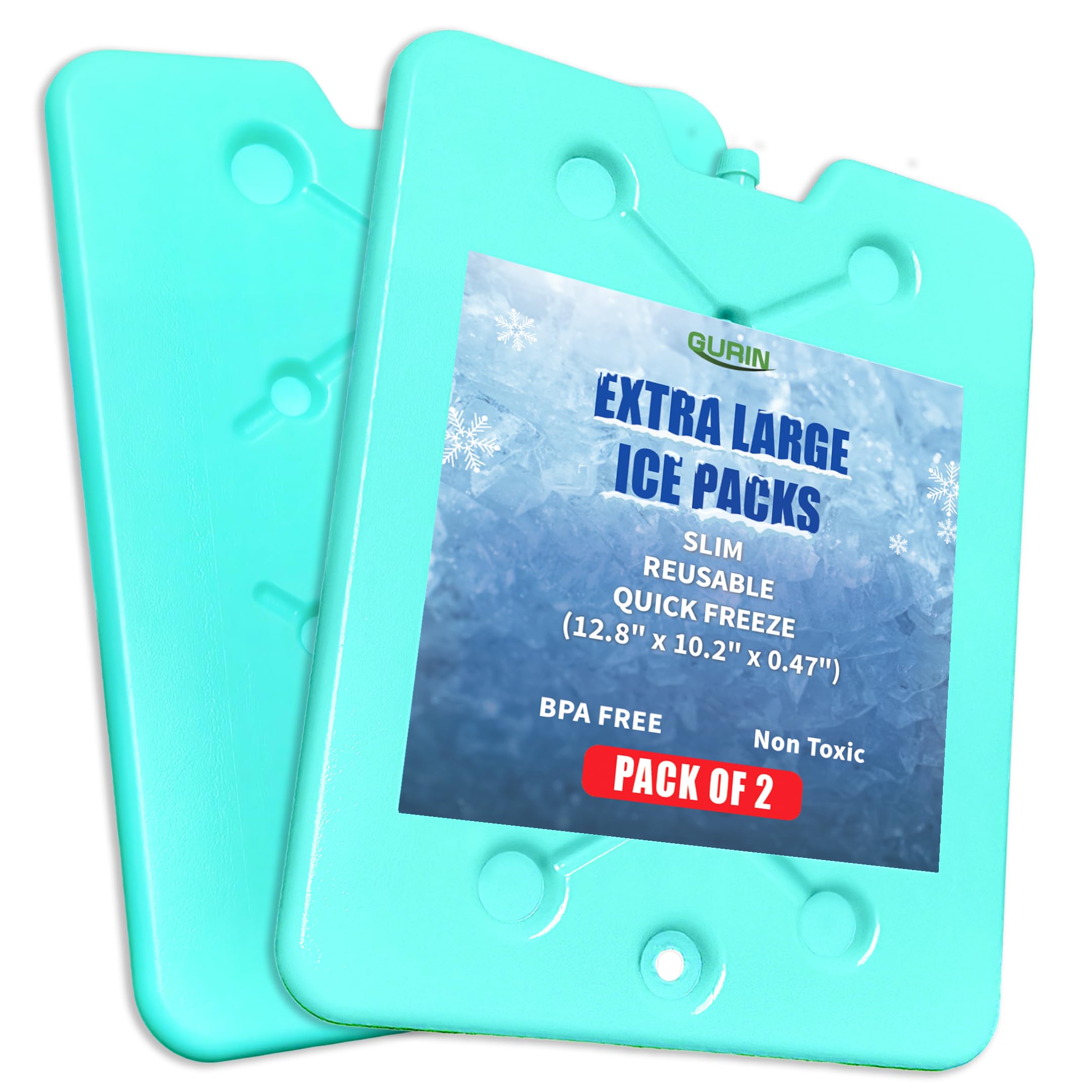 GURIN Bolsas de hielo reutilizables para lonchera, hieleras, bolsas o mochilas, frías hasta 8-12 horas de larga duración para camping, picnic, actividades al aire libre, entrega de alimentos