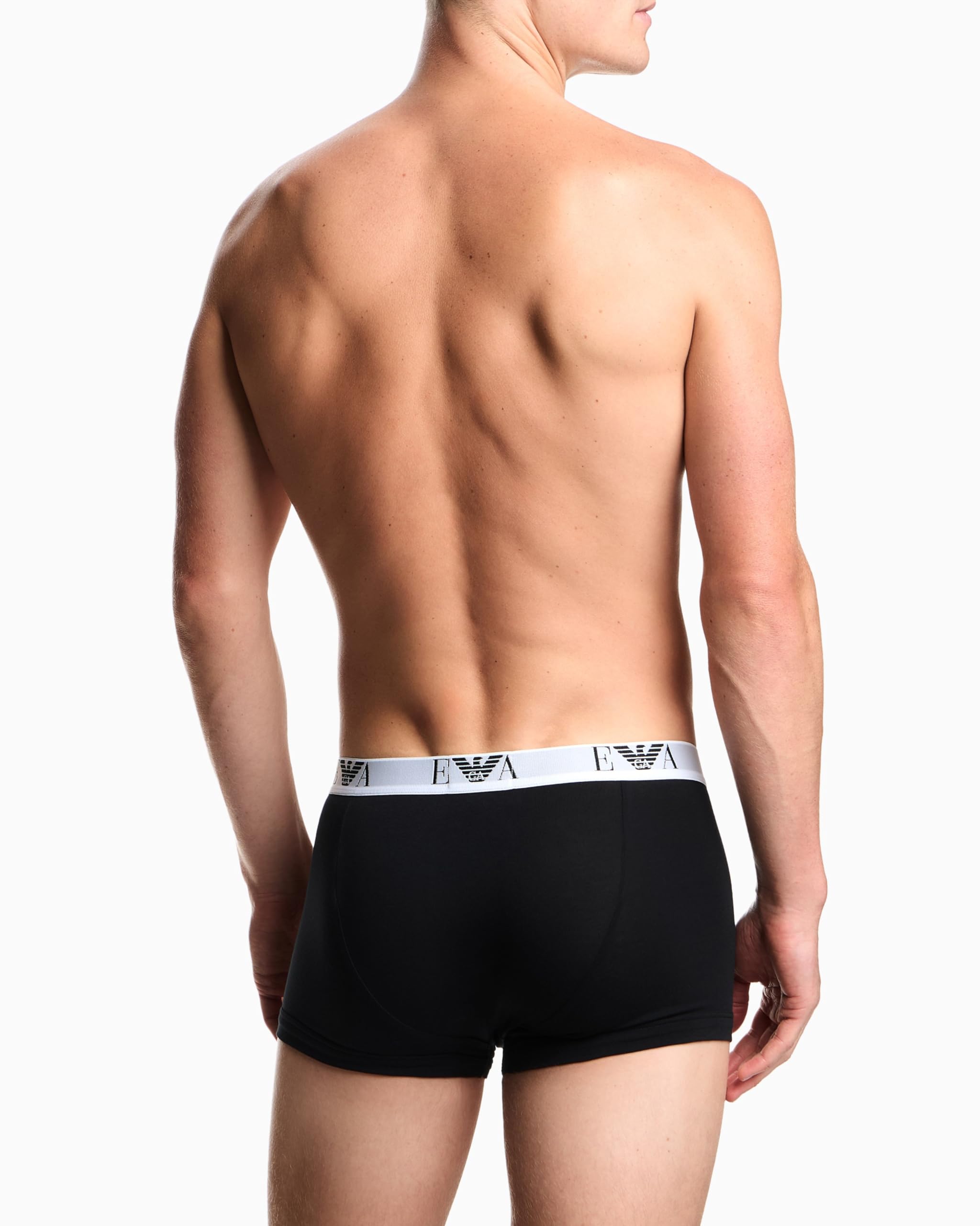 EMPORIO ARMANI Man's Bold Monogram 3-pak Trunk, czarny, XXL, Czarny/czarny/czarny, XXL