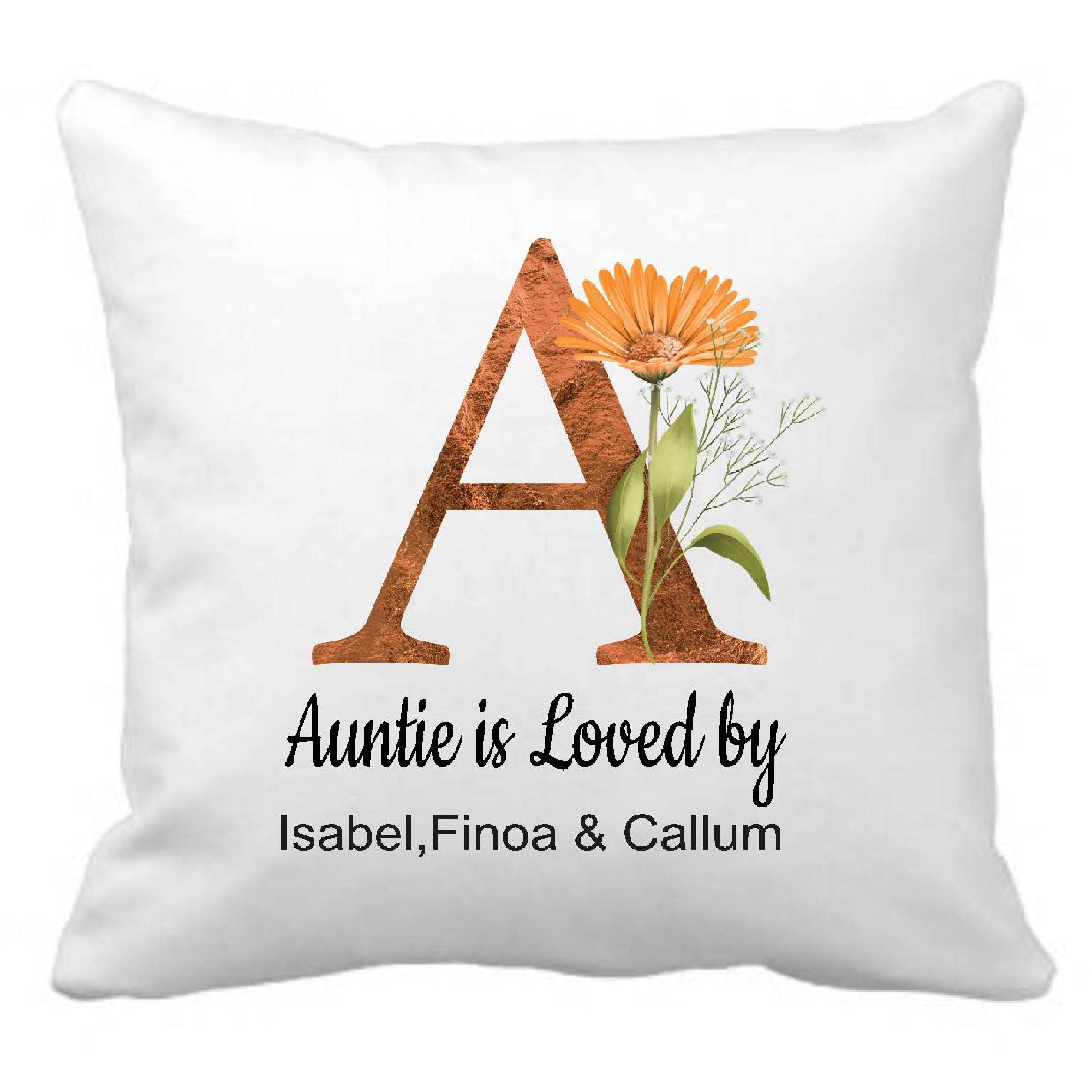 Personalised Auntie Cushion,Auntie Gift Cushion, Aunt Gift, Gift From Nephew Niece,, Loved by Cushion, Autumn Floral Pillow