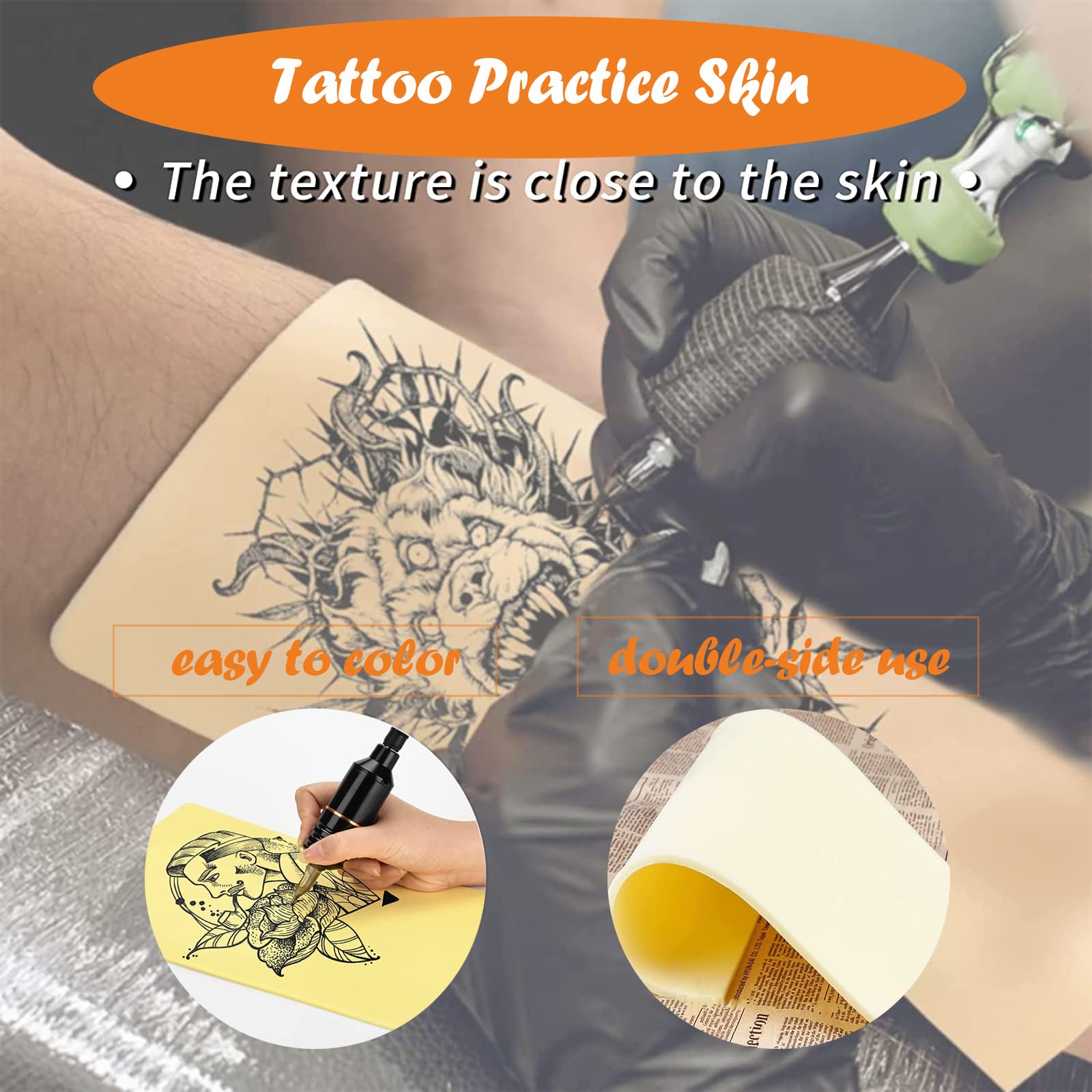 Unihuby A4 Kunsthaut Tattoo bungshaut 3mm Tattoo Haut zum ben 3mm  Kunsthaut 4 stck bungshaut 30x20cm Silikon Tattoos Skins Fake Skins :  Amazon.de: ...