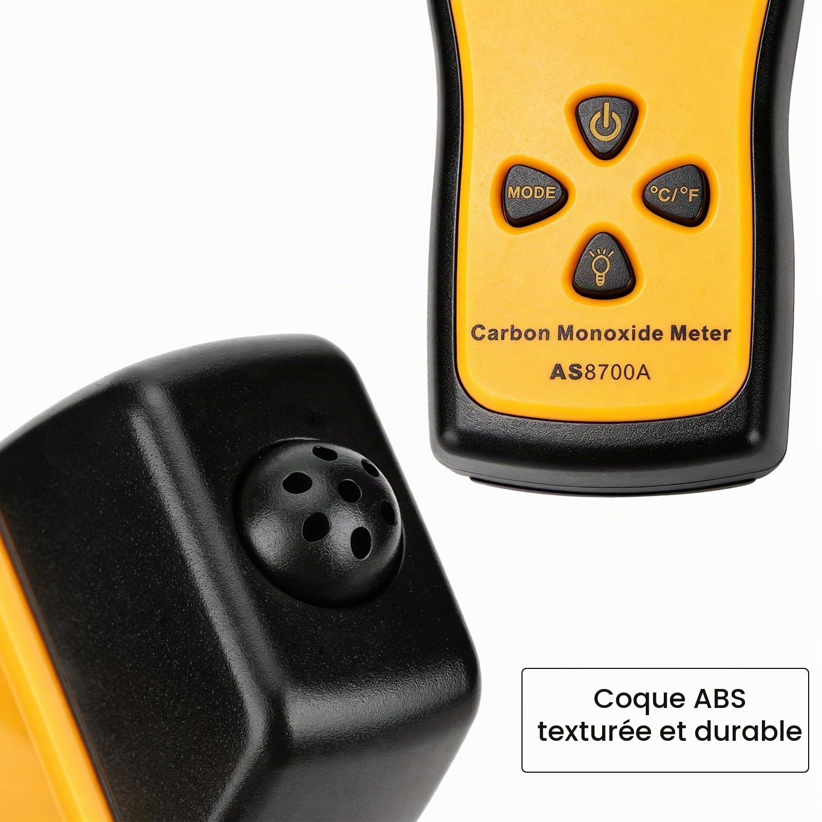 Détecteur de Monoxyde de Carbone, Testeur Et Détecteur de Monoxyde de Carbone Portable Haute Précision, Moniteur Portable de Fuite de Gaz CO pour Atelier, Détecteur de CO LCD 0～1000 ppm