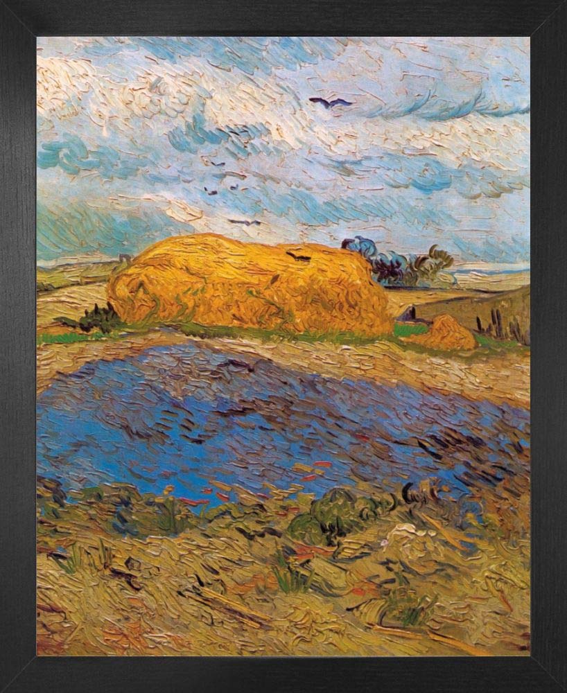 Affiche Van Gogh Meule de Foin sous un Ciel Pluvieux cadeau idéal pour passionné d'art