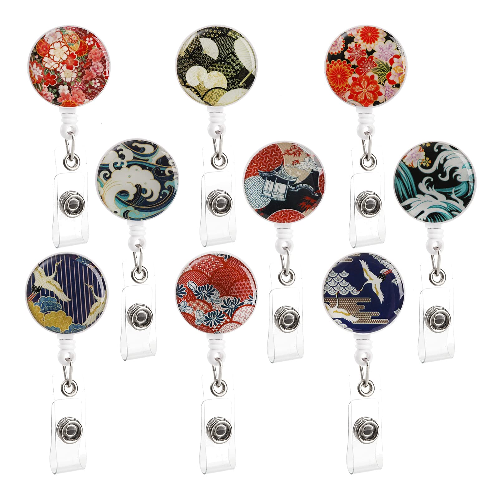 Buy Frcctre 9 Pack Retractable Badge Holder, ID Badge Reel with