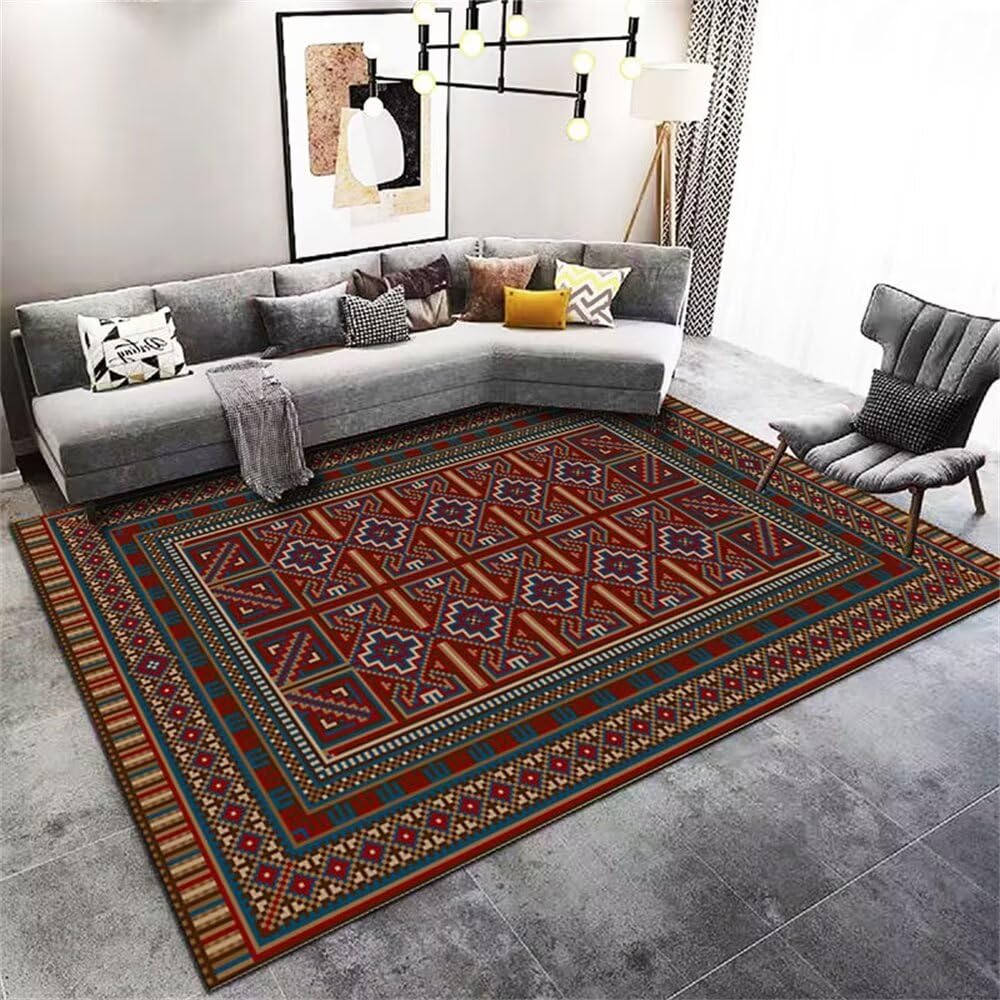 Tapis durable confortable rouge pour protéger le sol et isoler le salon