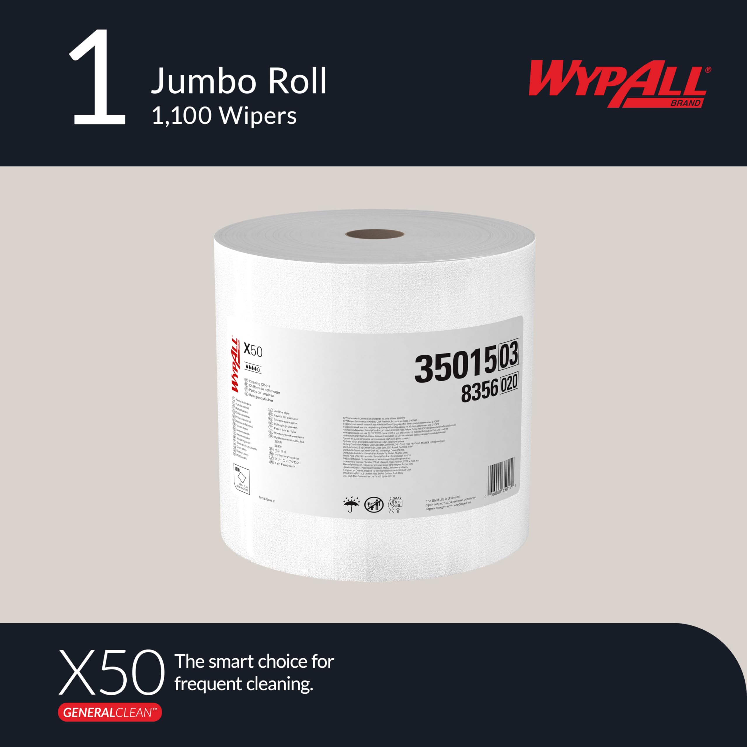 Amazon.com: WypAll GeneralClean X50 Cleaning Cloths, Jumbo Roll