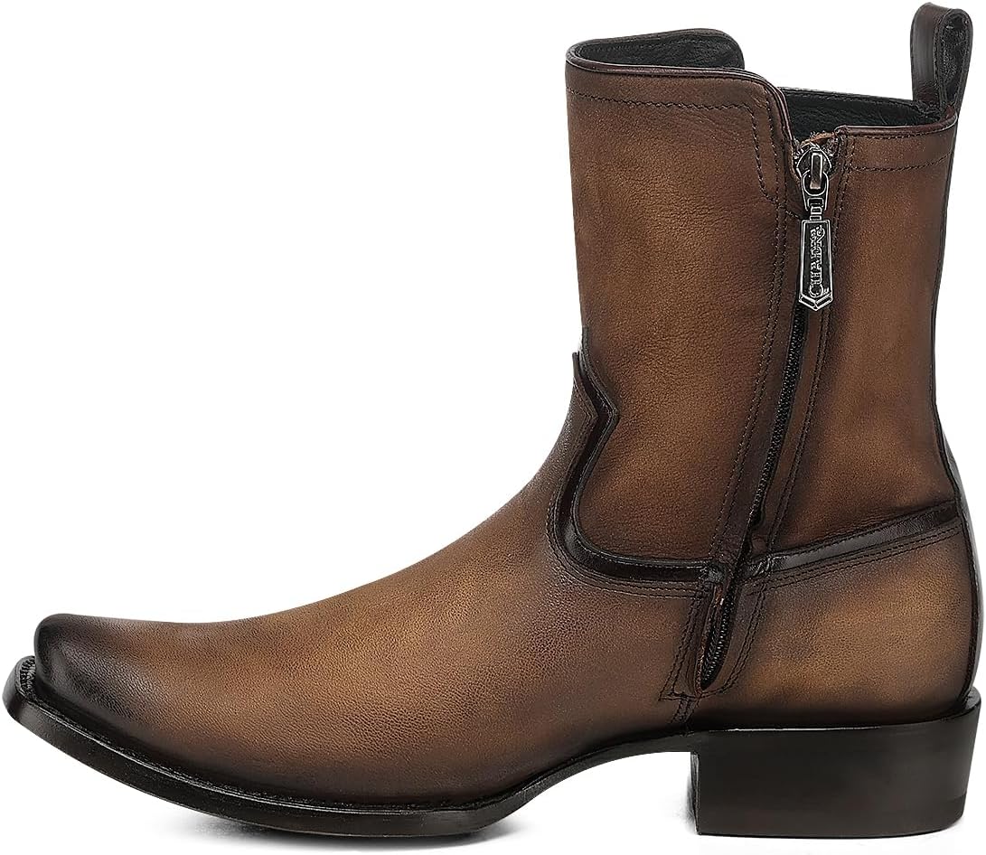 Cuadra Men's Urban Bootie Bovine Leather Honey Side Zipper