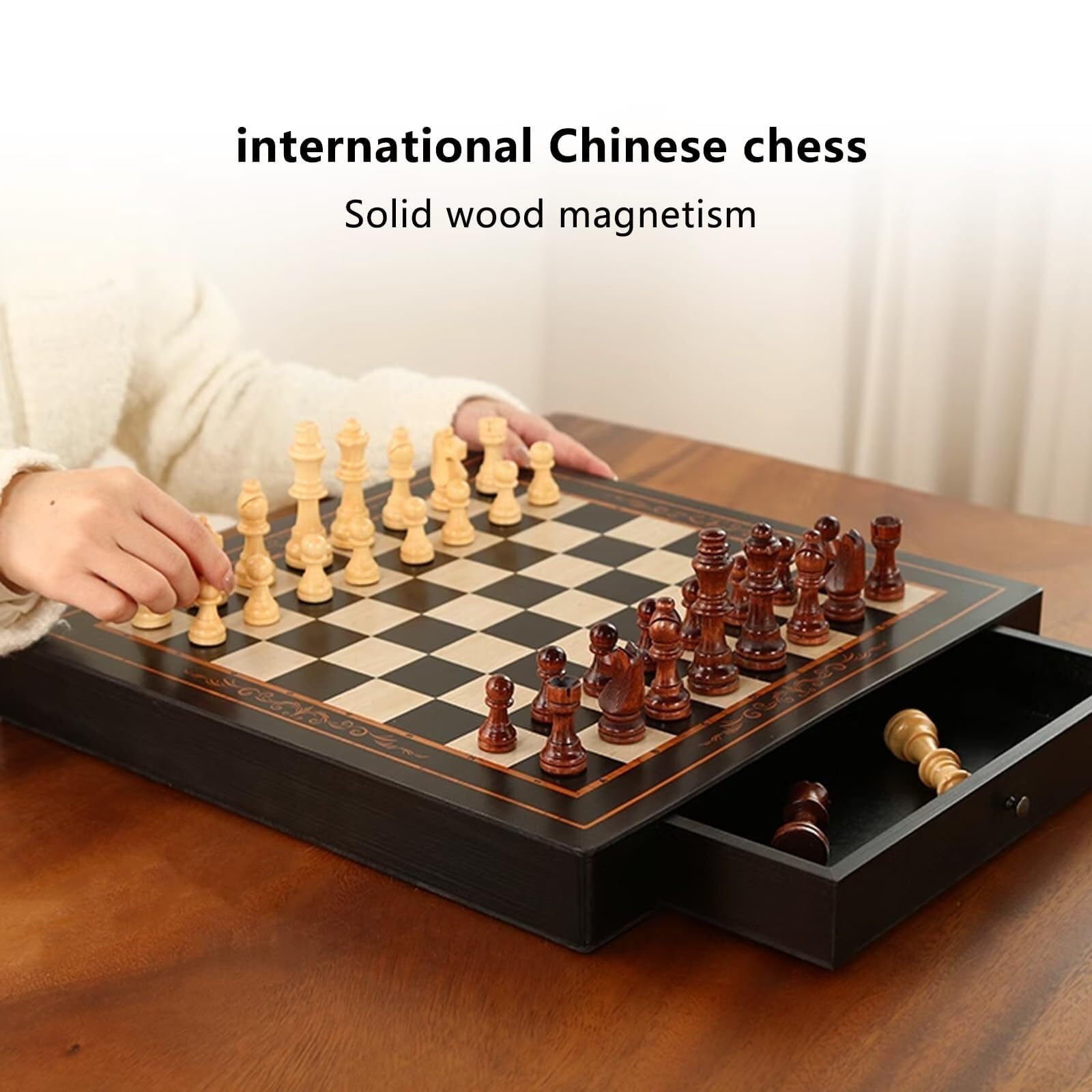 Jeu d'échecs magnétique avec Chessman et intégré échecs
