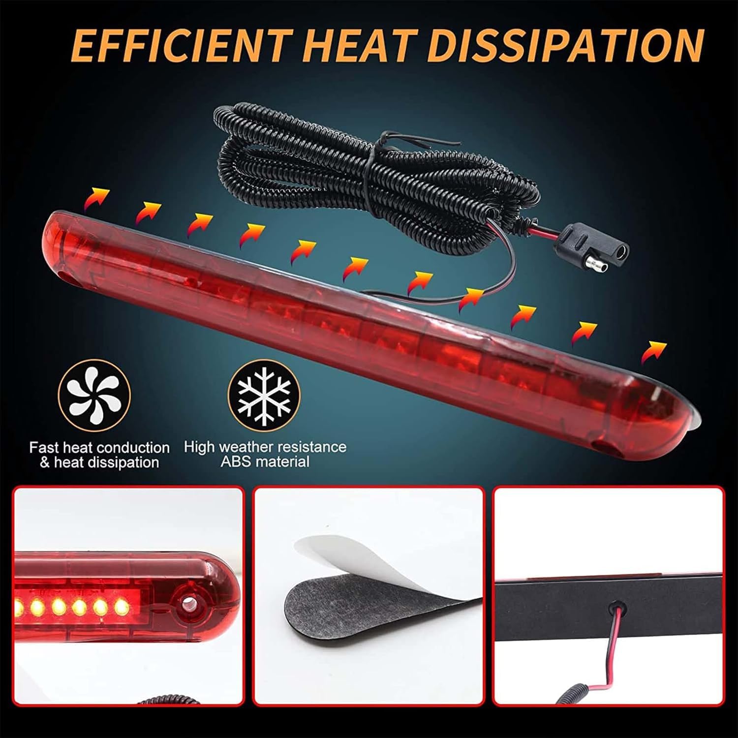Red 48 LED Auto Third Brake Light Rear Tail Light High Mount Stop Lamp