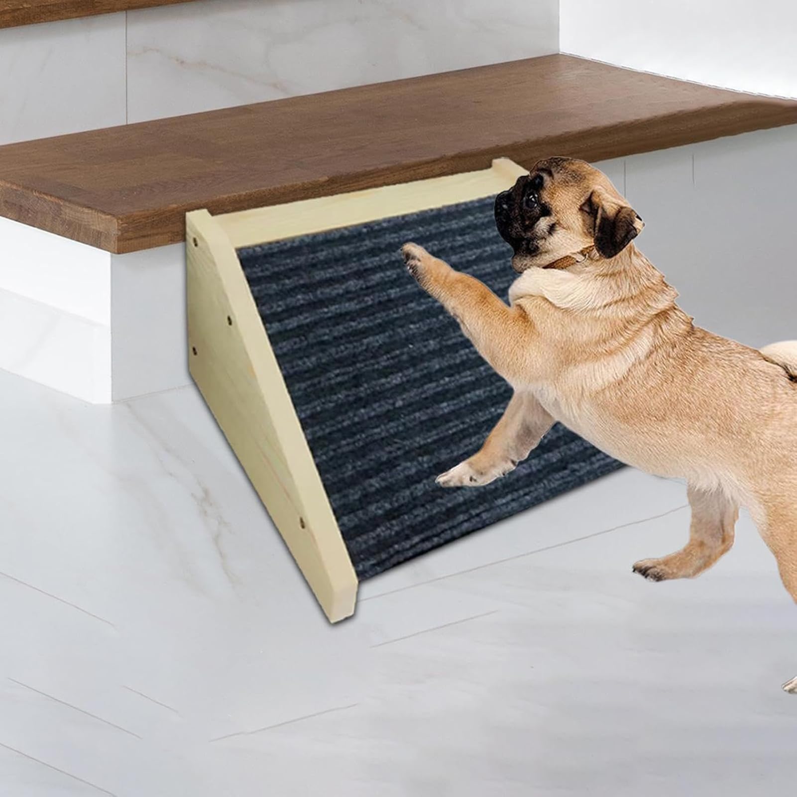 Rampes pour chiens de petite taille – Escalier en bois robuste antidérapant portable 30 × 15 × 25 cm