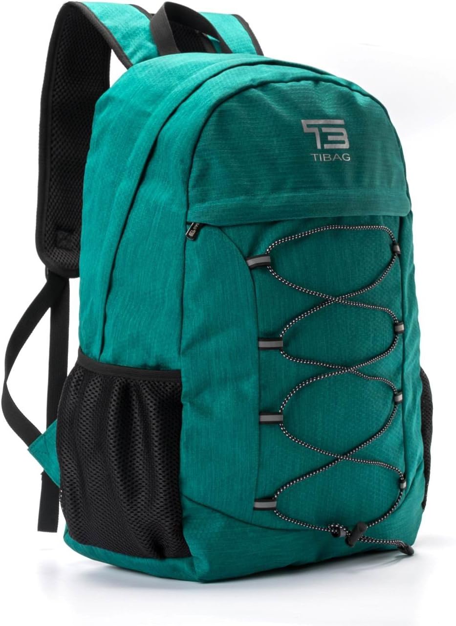 TB TIBAG 25/30/35L Water Resistant Lightweight Packable Folding Foldable Camping Daypack Backpack (DARK GREEN, 30L)