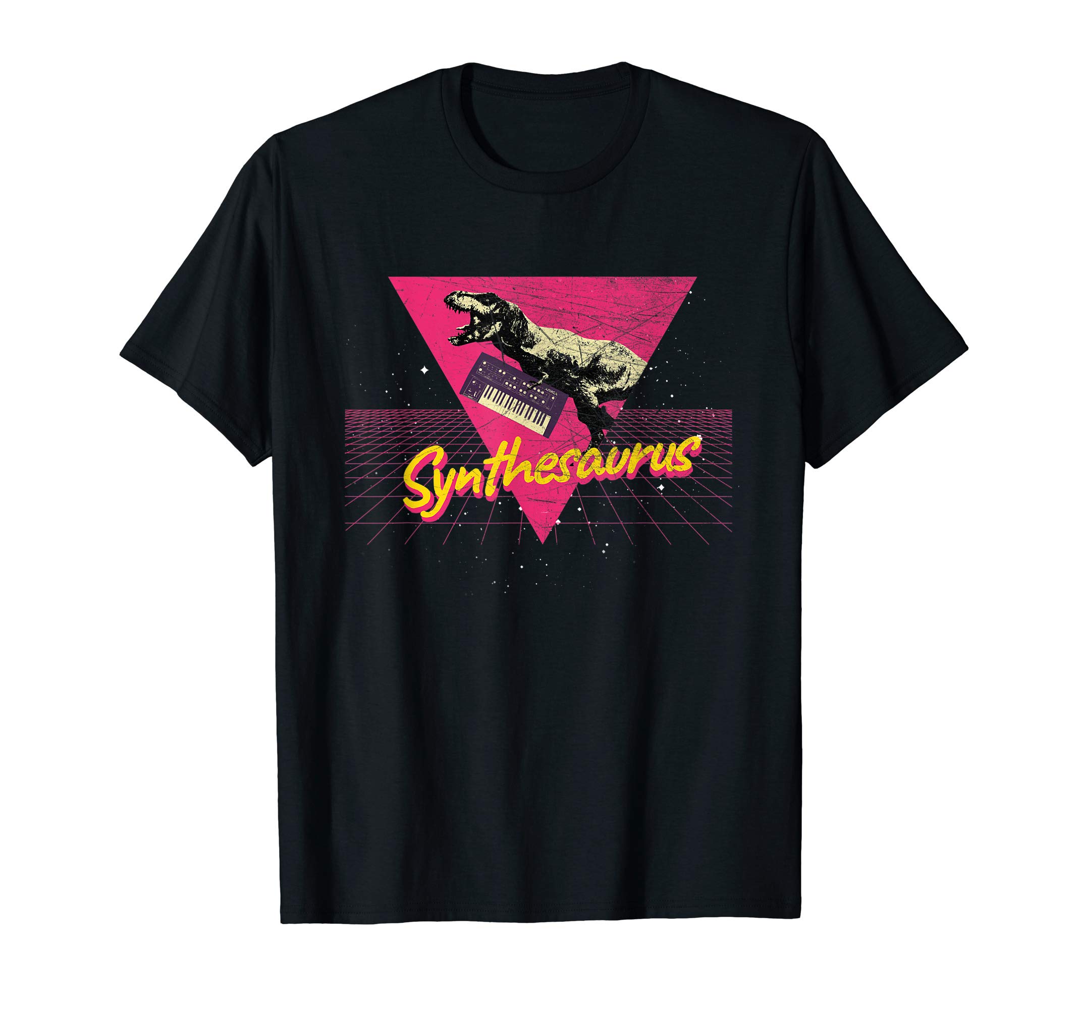 Synthwave Synthesaurus Funny Synthesizer Nerd Analog Vintage T-Shirt