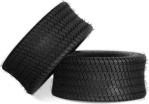 Juego de 2 neumáticos de césped de 24 x 9.50-12 sin cámara 249.5-12 4PR 24-9.50-12 para césped de jardín, tractor, carrito de golf