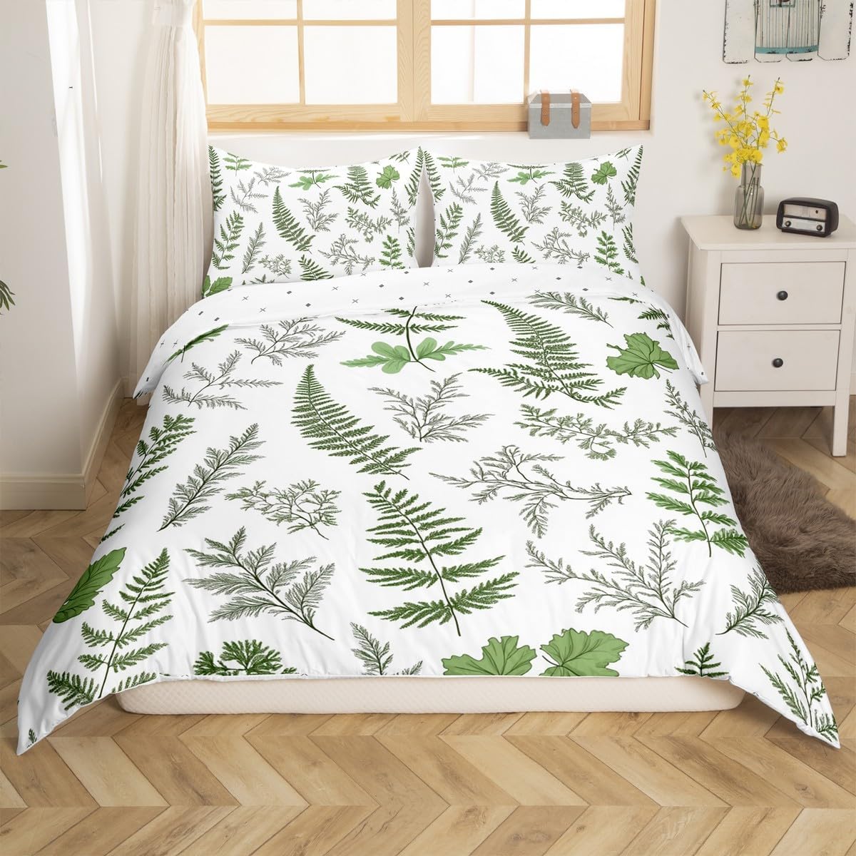 Erosebridal Sunflower Bedding Set Full Black White Milk Cow Duvet Cover Black White Cow Print Comforter Cover for Kids Girls Teens Women Farm Animal Bedspread Cover 2 Pillow Cases Rustic Room Decor