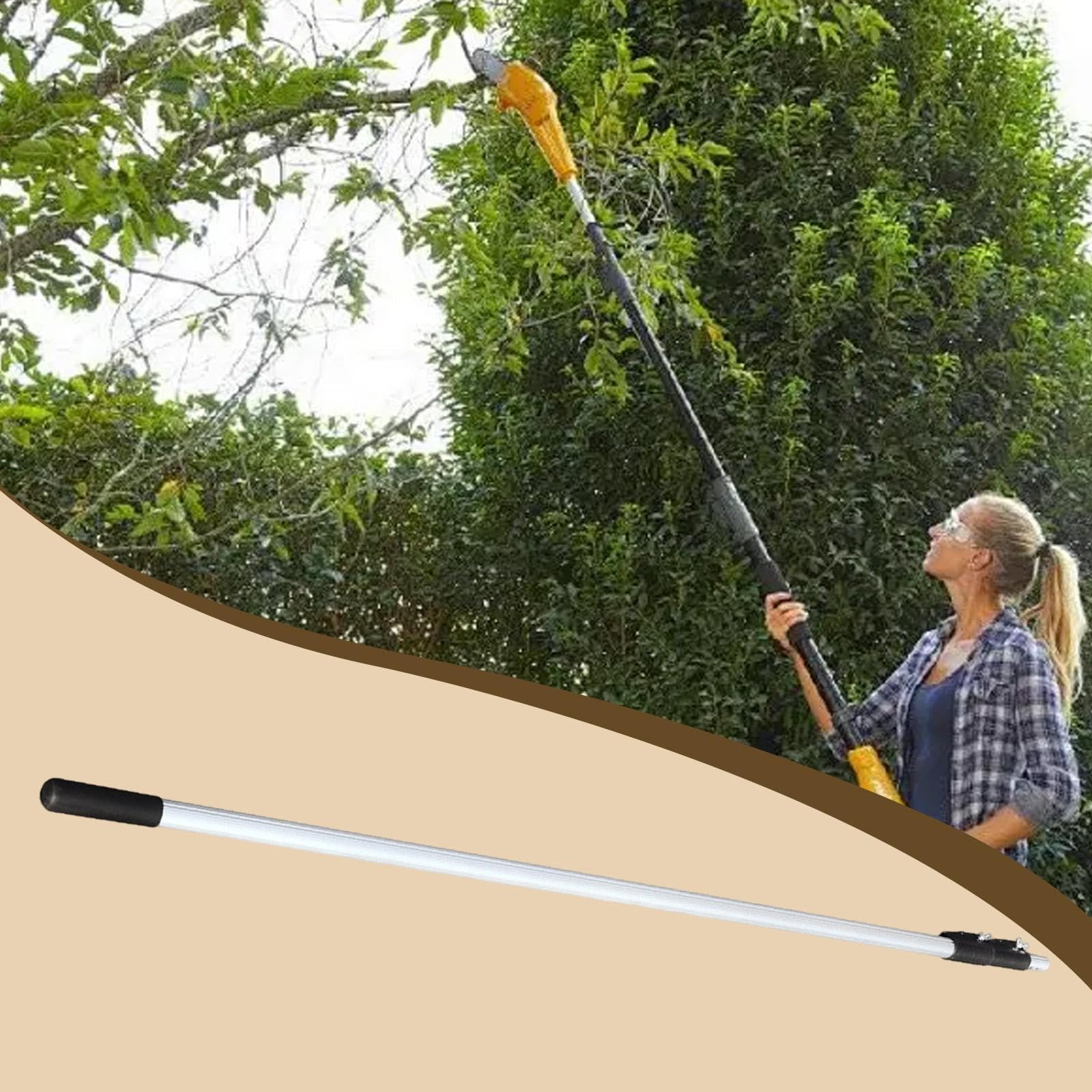 Gralara Extension Pole pour Sécateur Tige Allonge Réglable pour Coupe Branches Accessoire Jardinage Télescopique En Alliage D'Aluminium pour Travaux En Hauteu, 5m