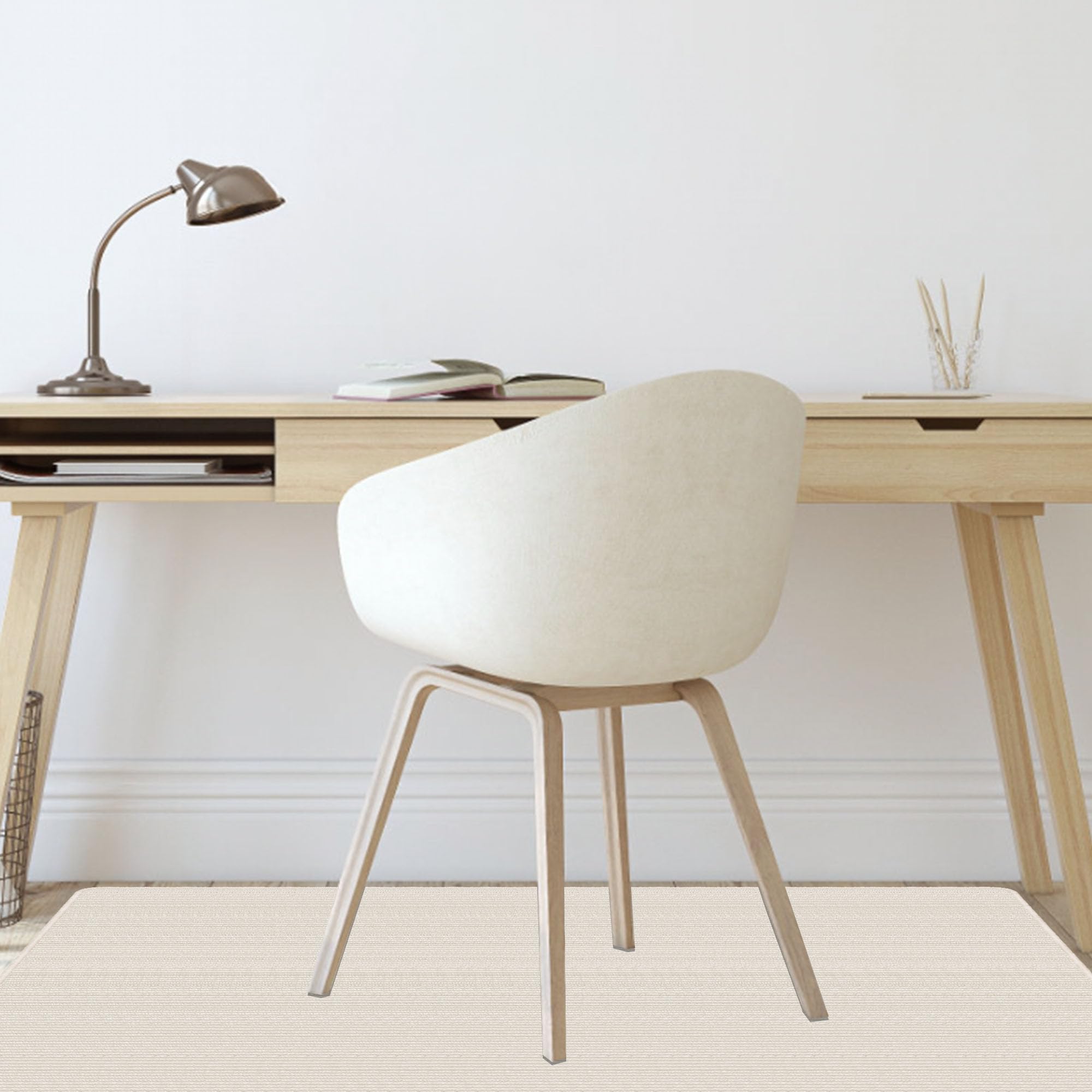 Bodenschutzmatte Bürostuhl 120 x 195 cm Schützt vor Kratzern Abnutzung Teppich Bürostuhl Matten Multifunktionaler für Parkett Und Hartböden Unterlage, cremefarben