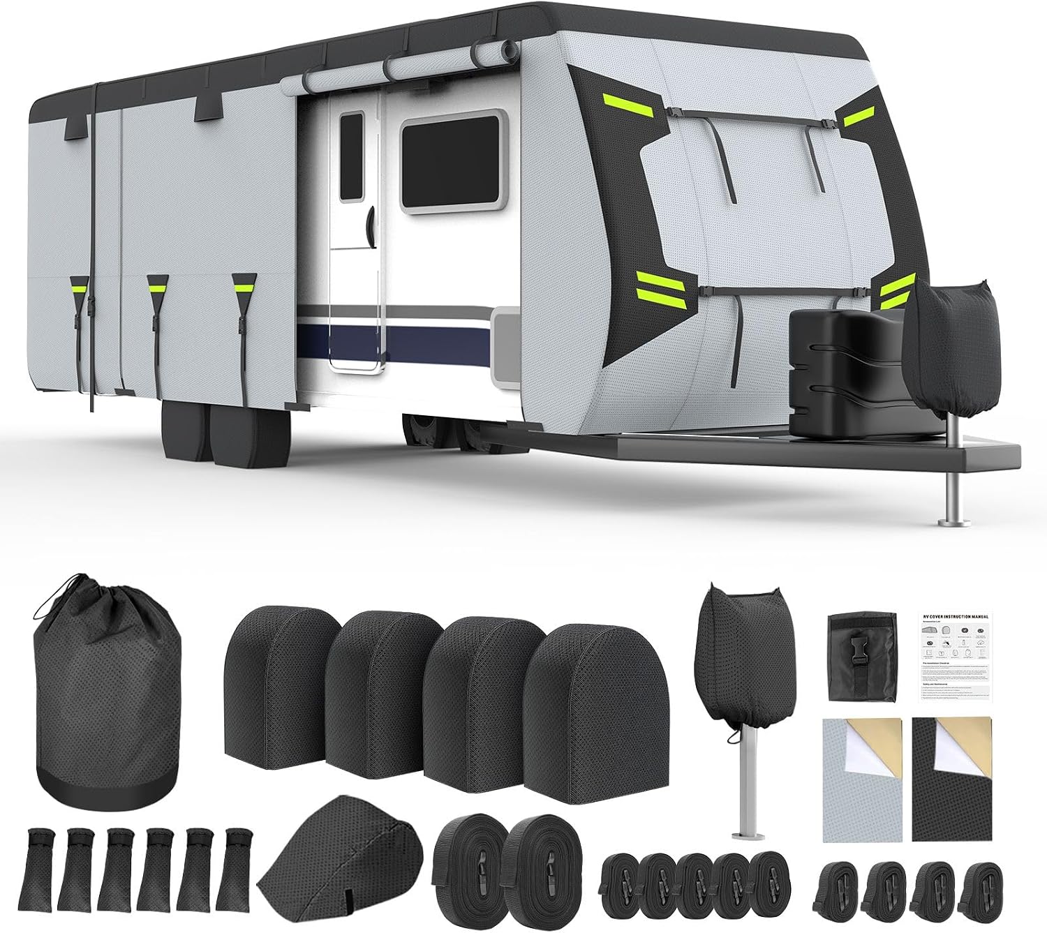 Mofeez Travel Trailer RV Cover, 8 Layers Heavy Duty 30-33ft Camper Cover