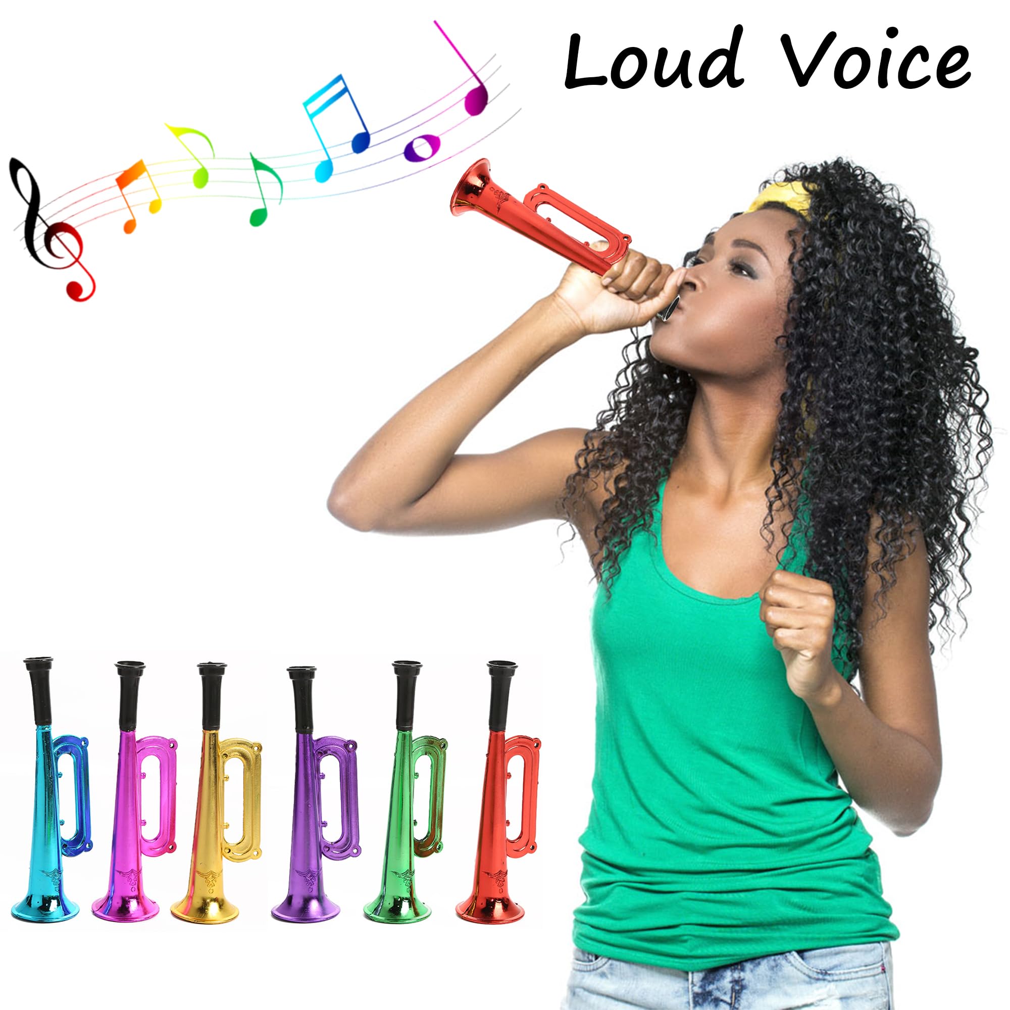Trompettes Vuvuzela Plastique 6 Pcs Corne Cheerleading Bruit Fanfare Football Accessoires Fête