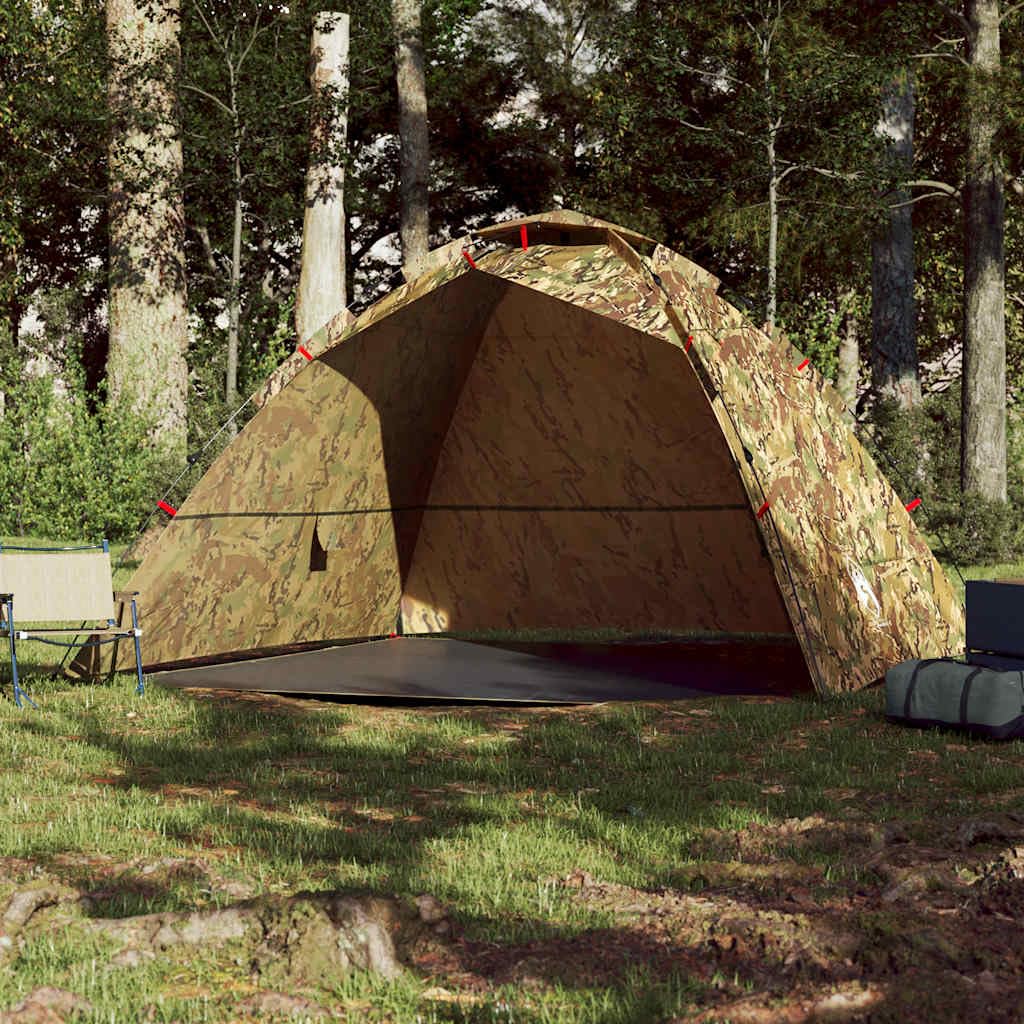 Tenda da pesca per 4 persone, apertura rapida, mimetica | poliestere impermeabile, resistente al vento, portatile, stabile, ideale per la spiaggia