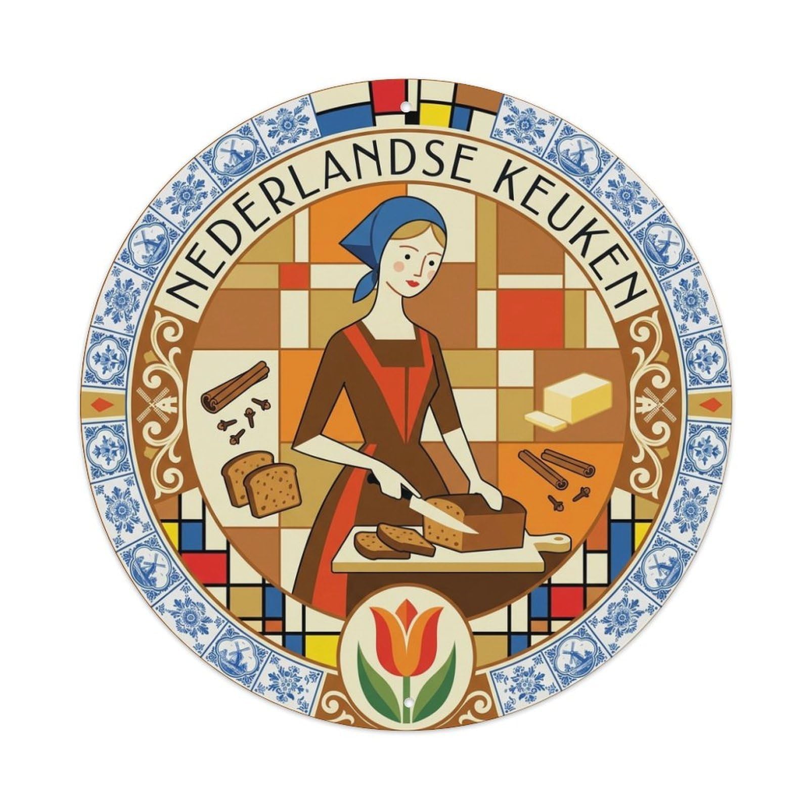 Olhnbad Style Ontbijtkoek Dutch Cuisine Culinary Travel Food Metal Tin Sign