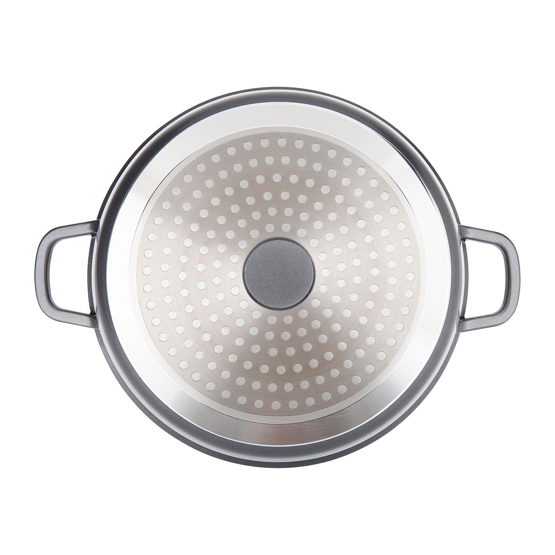 Sitram 714222 Rondel z odlewu aluminiowego Wnętrze z efektem kamienia Ø24cm H11cm - 2-warstwowa powłoka nieprzywierająca bez PFOA, szklana pokrywa parowa, uchwyty z odlewu aluminiowego - Wszystkie