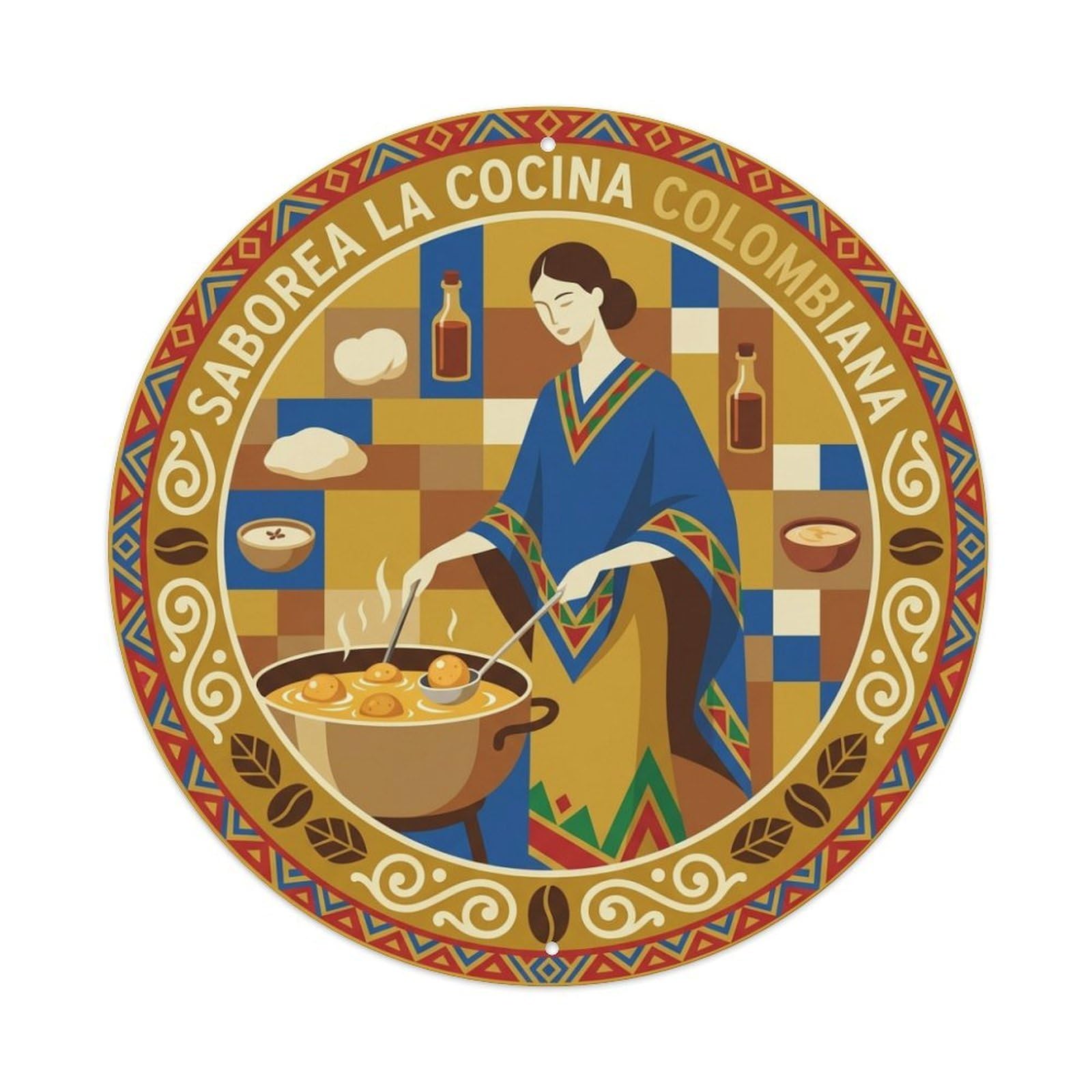 Colombian Cuisine Bunuelos Culinary Travel Food Metal Tin Sign