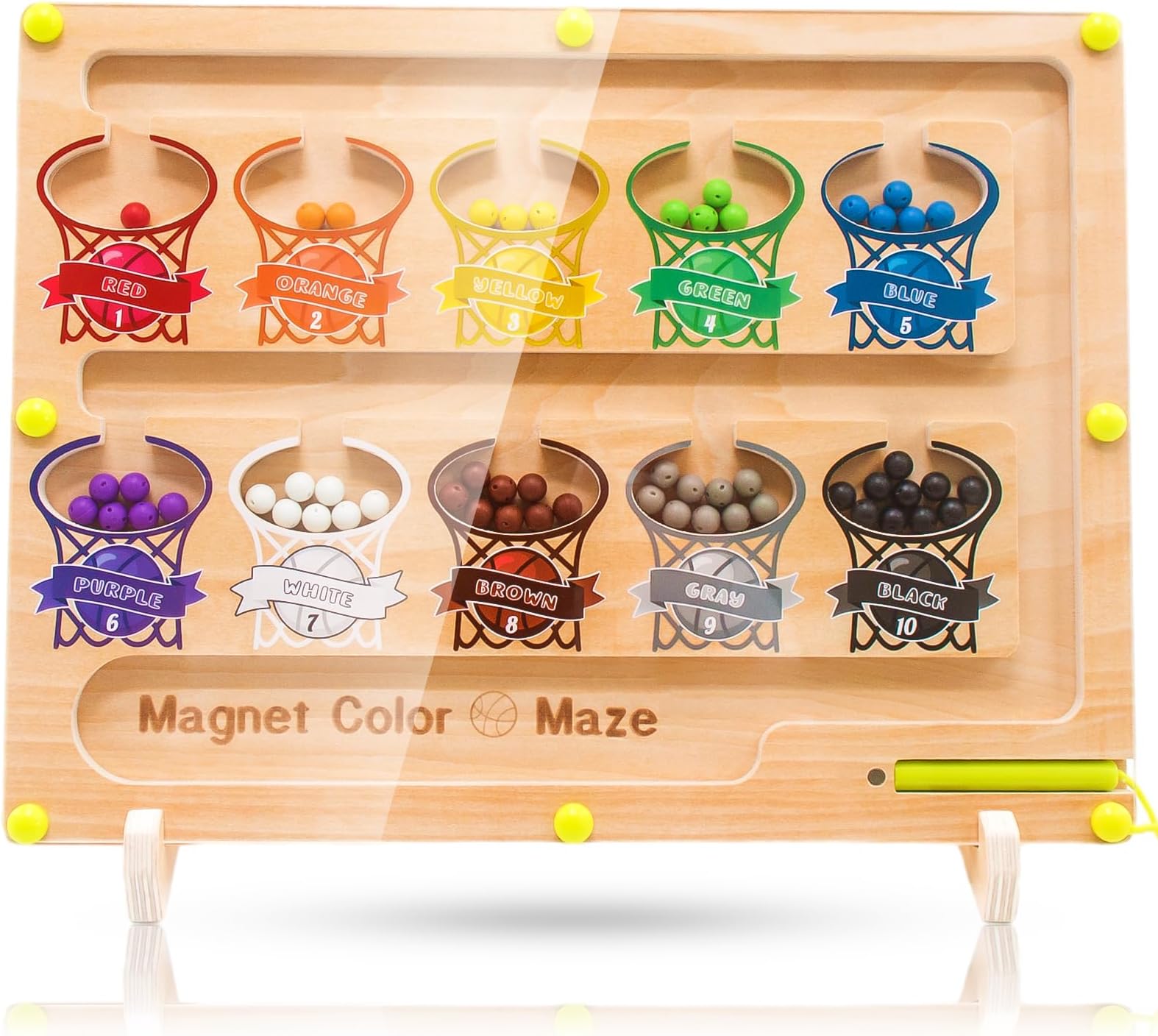 Montessori Toys for 3+ Year Old, Magnetic Color and Number Maze Board, Travel Activities for Preschoolers Toddler Educational Toy for Boys Girls 3 4 5 Years Magnetic Maze Board Fine Motor Skills Toys