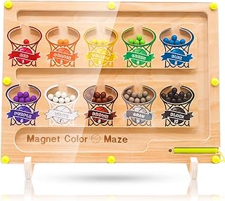 Montessori Toys for 3+ Year Old, Magnetic Color and Number Maze Board, Travel Activities for Preschoolers Toddler Educational Toy for Boys Girls 3 4 5 Years Magnetic Maze Board Fine Motor Skills Toys