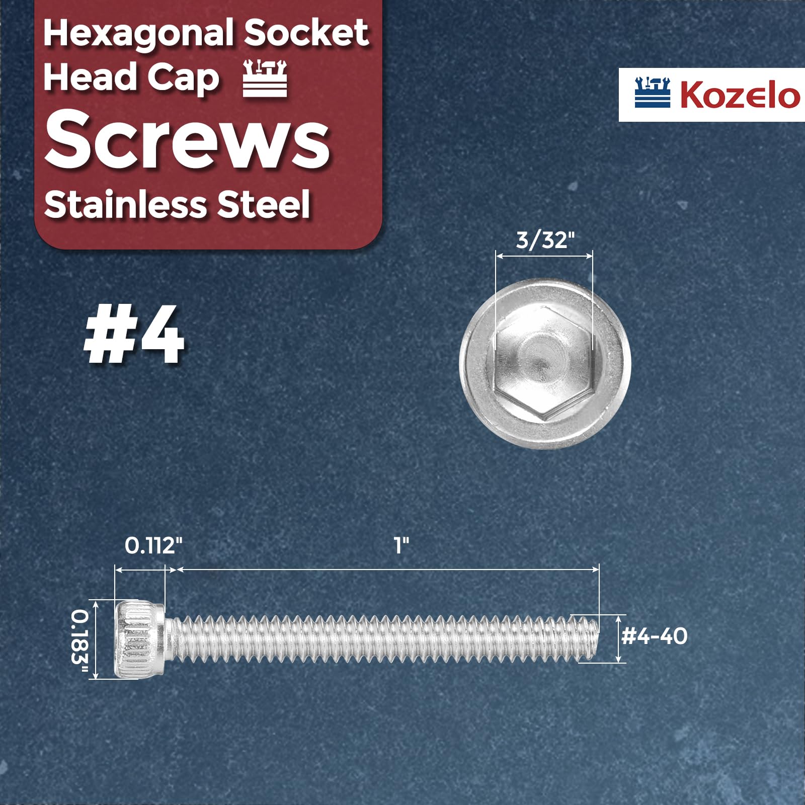 Kozelo 100pcs Socket Head Cap Screws - Image 2