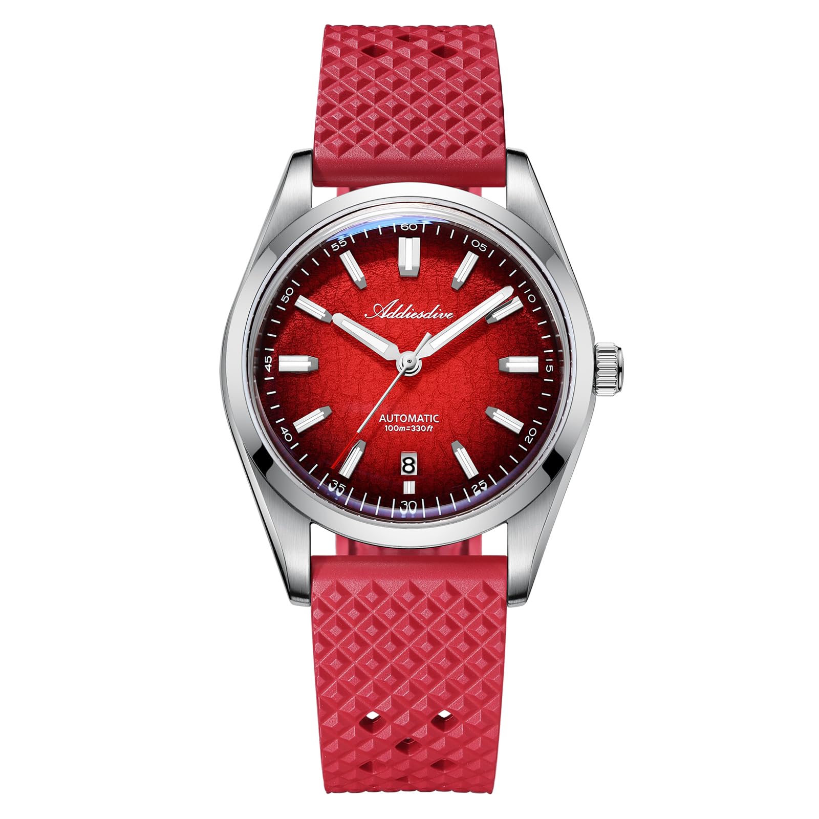 ADDIESDIVE męski zegarek mechaniczny 8215 ruch AD2531 zegarek automatyczny FKM pasek z gumy fluorowej K1 lustro ze szkła bąbelkowego 100 metrów wodoodporny BGW9 świecący zegarki