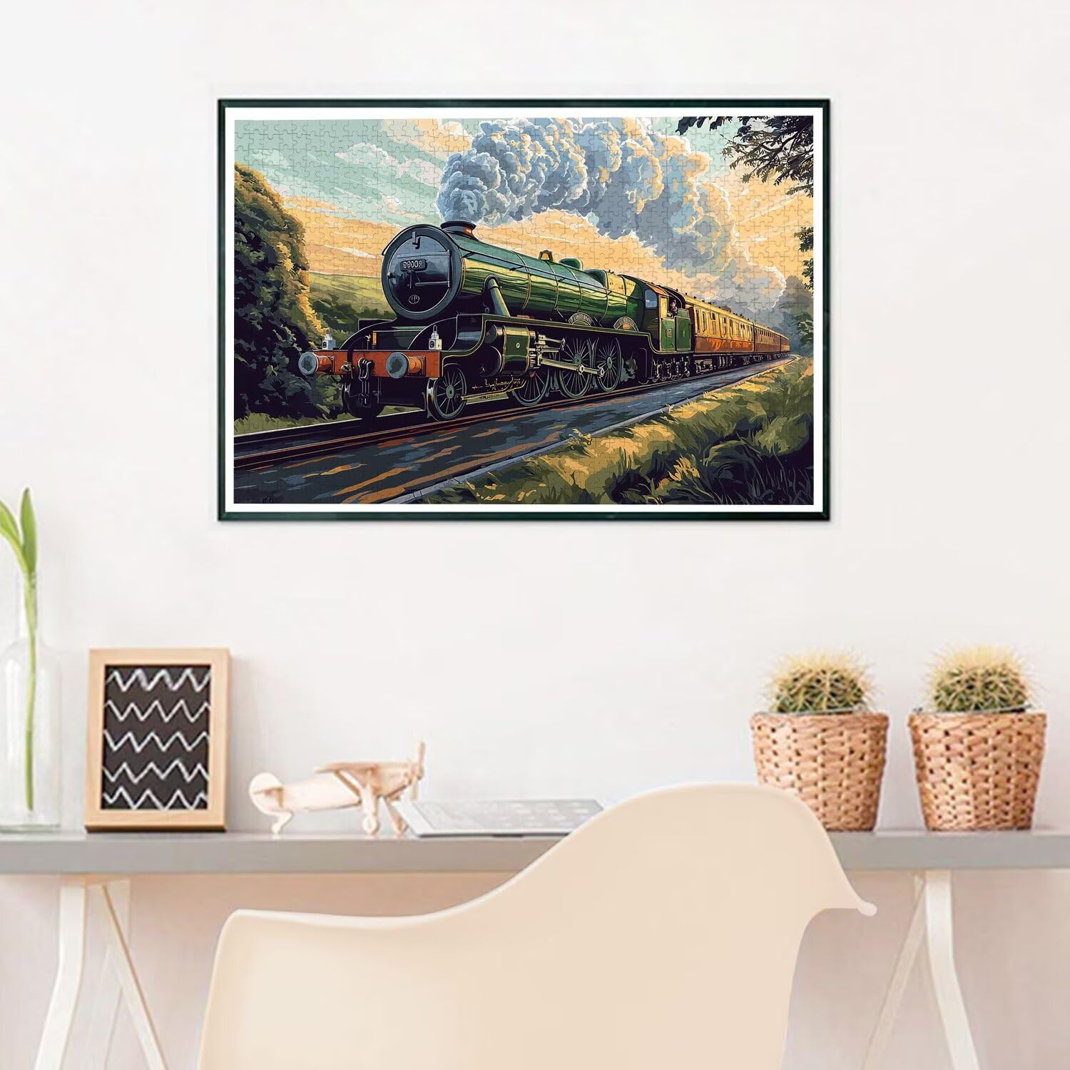 Puzzle 2000 elementów dla dorosłych, pociąg, 2000 elementów, z pudełkiem na prezent, drewniane puzzle dla dorosłych z naturalnym drewnem, prezenty dla kobiet, mężczyzn, duże drewniane puzzle do