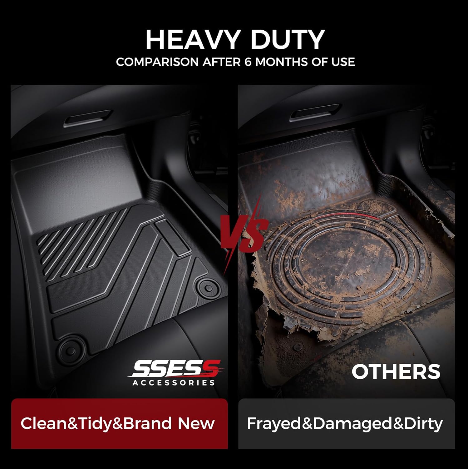 Custom Fit Floor Mats & Trunk Mat for 2018-2024 Toyota Camry (Not for Hybrid or AWD), Includes 1st & 2nd Row & Cargo Liner, TPE All-Weather Full Set Car Mats Accessories with Door Sill Guards - Image 3