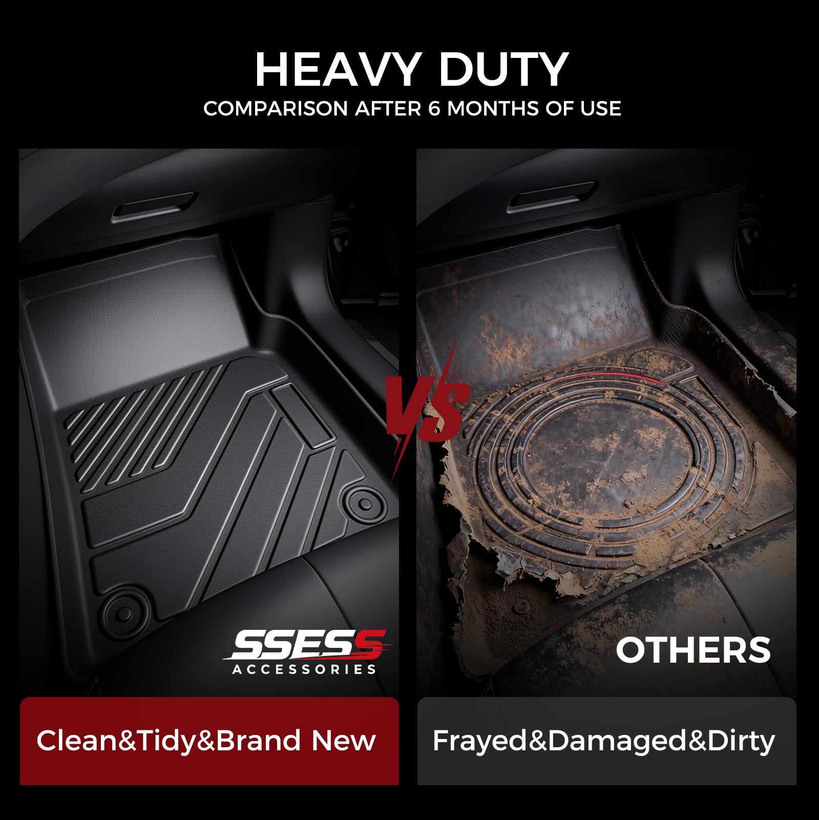 Car Floor Mats for Toyota Camry 2018-2024 Not for Hybrid TPE All Weather Protection Floor Liners Custom Fit — view 3