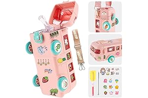 Kids on the Go Bus Water Bottle with Wheels