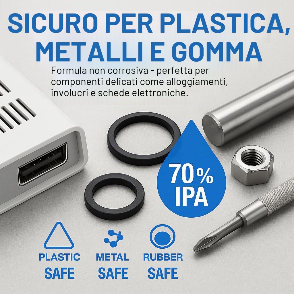 GiDeli Isopropanolo 70% 5 litri detergente alcool isopropilico IPA per pulizia componenti elettronici