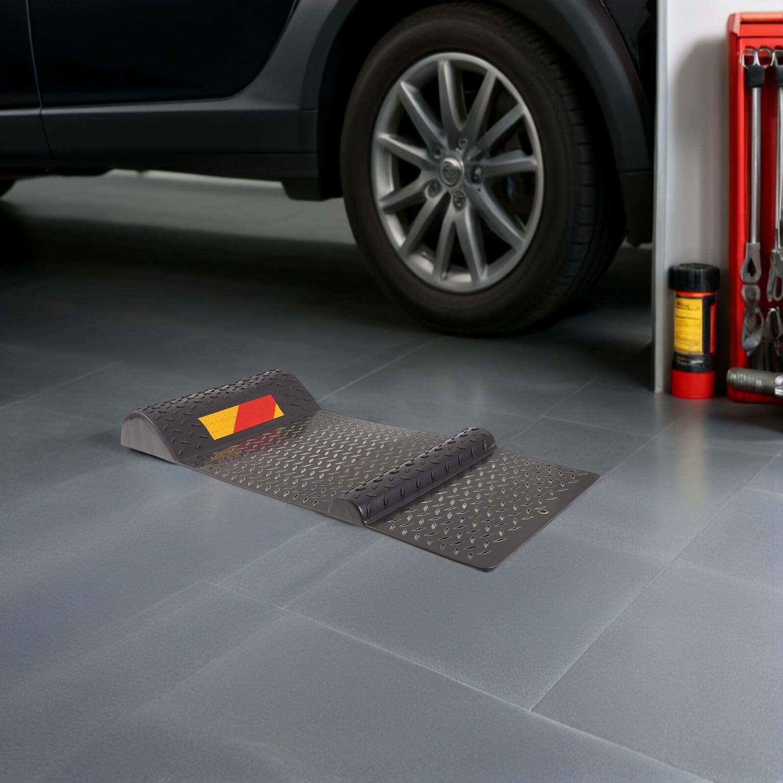 GALPADA Cunei Antiscivolo per Ruote Auto in Plastica PE Maniglia Portatile, Blocco Fermaruota per Camper, Camion e Garage, Base Antiscivolo per Parcheggi e Sicurezza Veicoli