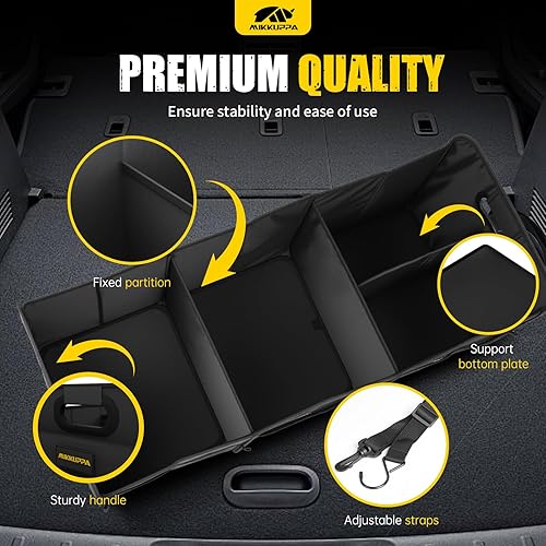 Miniatura 4 de MIKKUPPA Organizador de maletero de automóvil, organizador plegable de 105 litros para comestibles, organizadores de almacenamiento de maletero para
