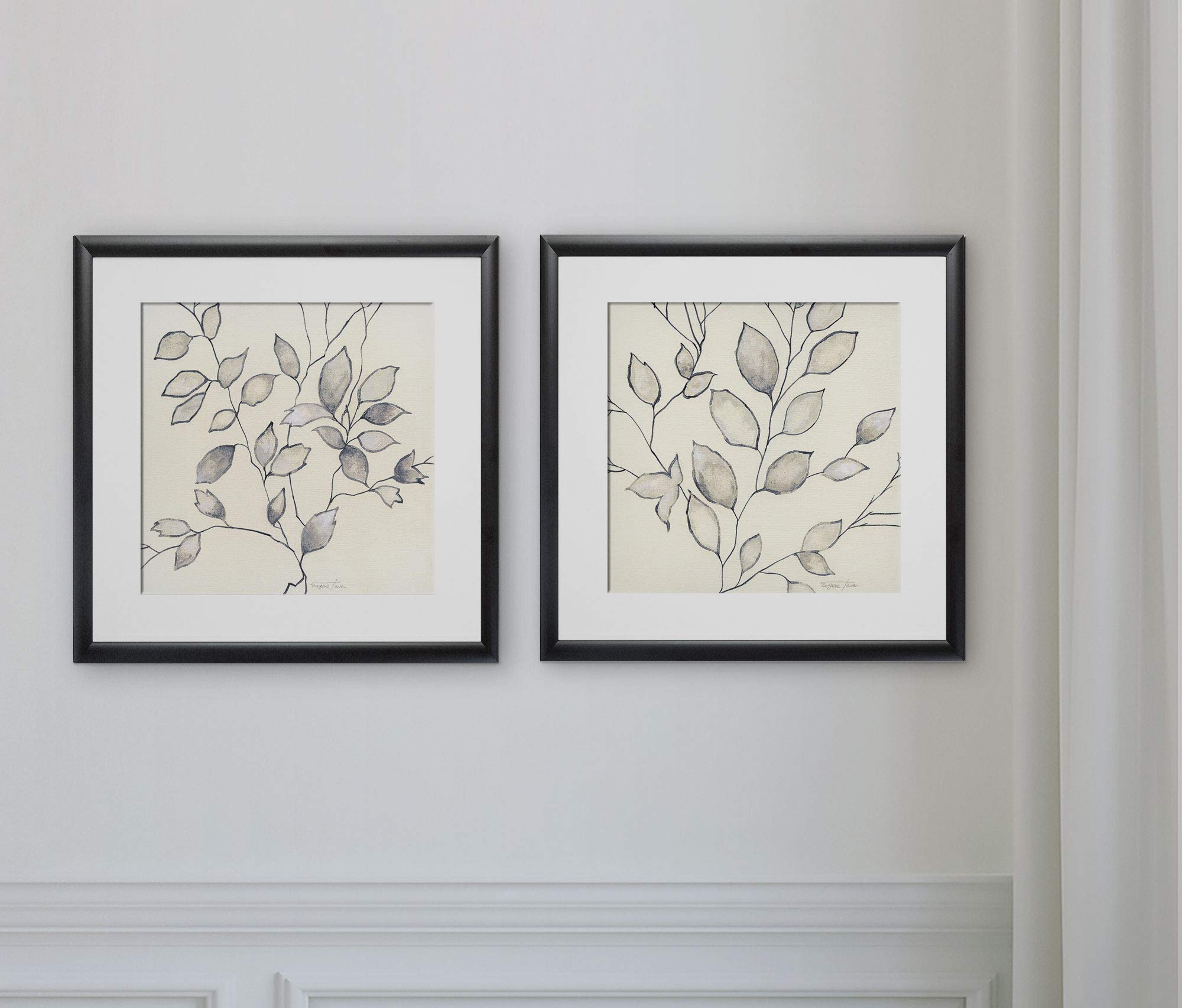WEXFORD HOMEWhispering Leaves -2 Piece Set Art Print, 16X16, Black